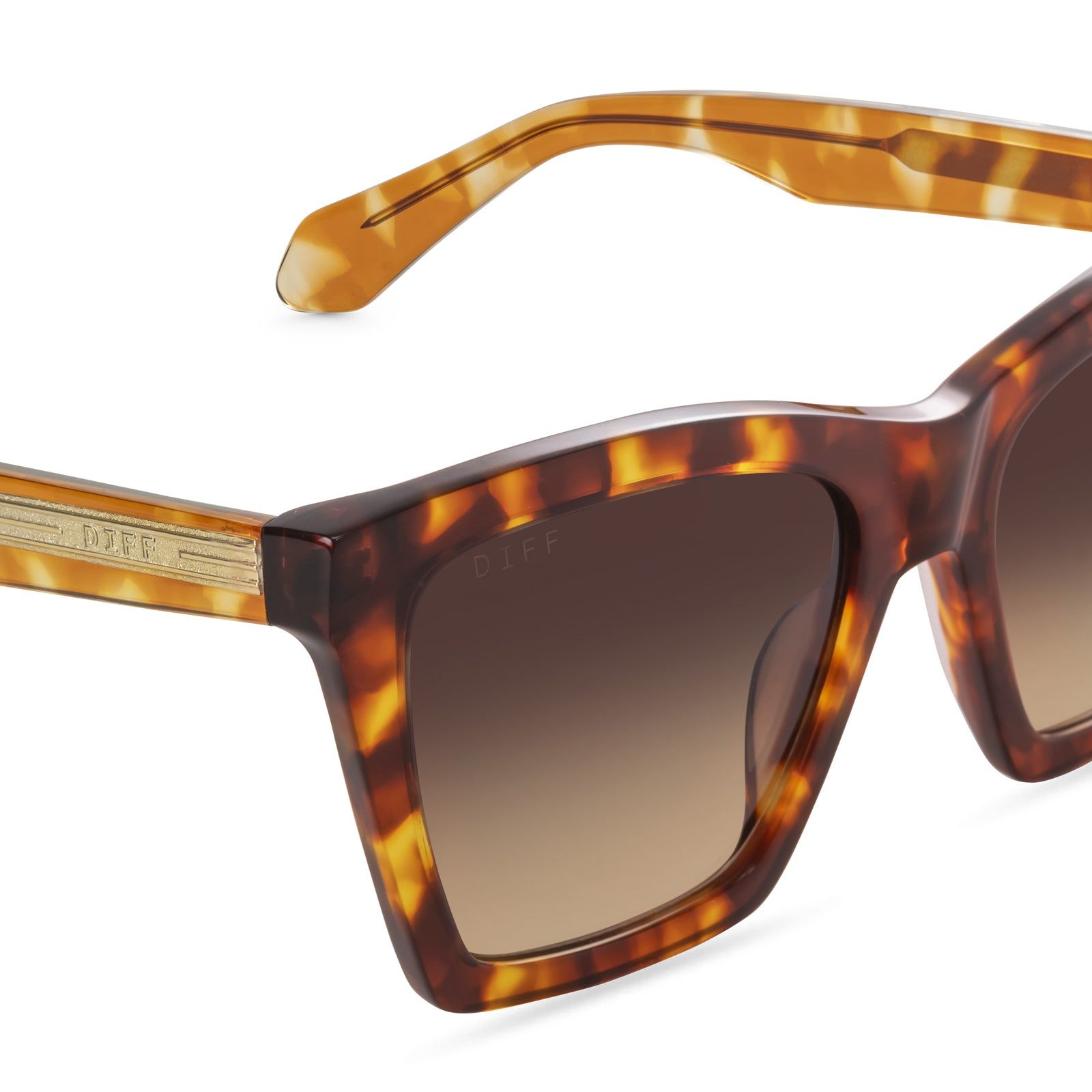 KENZIE - AMBER TORTOISE + BROWN GRADIENT + POLARIZED SUNGLASSES sold by Diff Eyewear product image thumbnail 3
