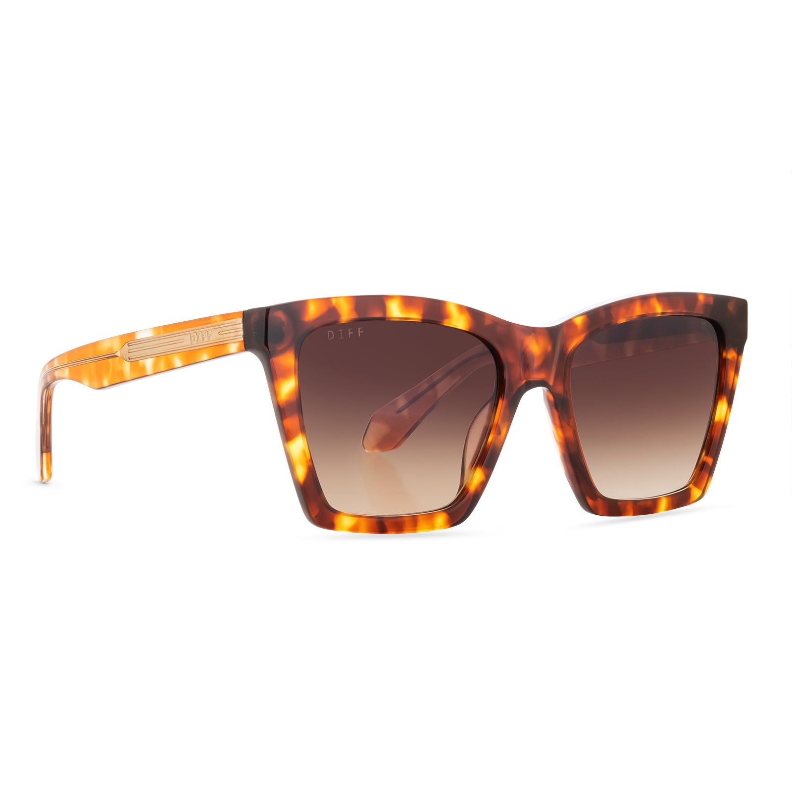 KENZIE - AMBER TORTOISE + BROWN GRADIENT + POLARIZED SUNGLASSES sold by Diff Eyewear product image thumbnail 2
