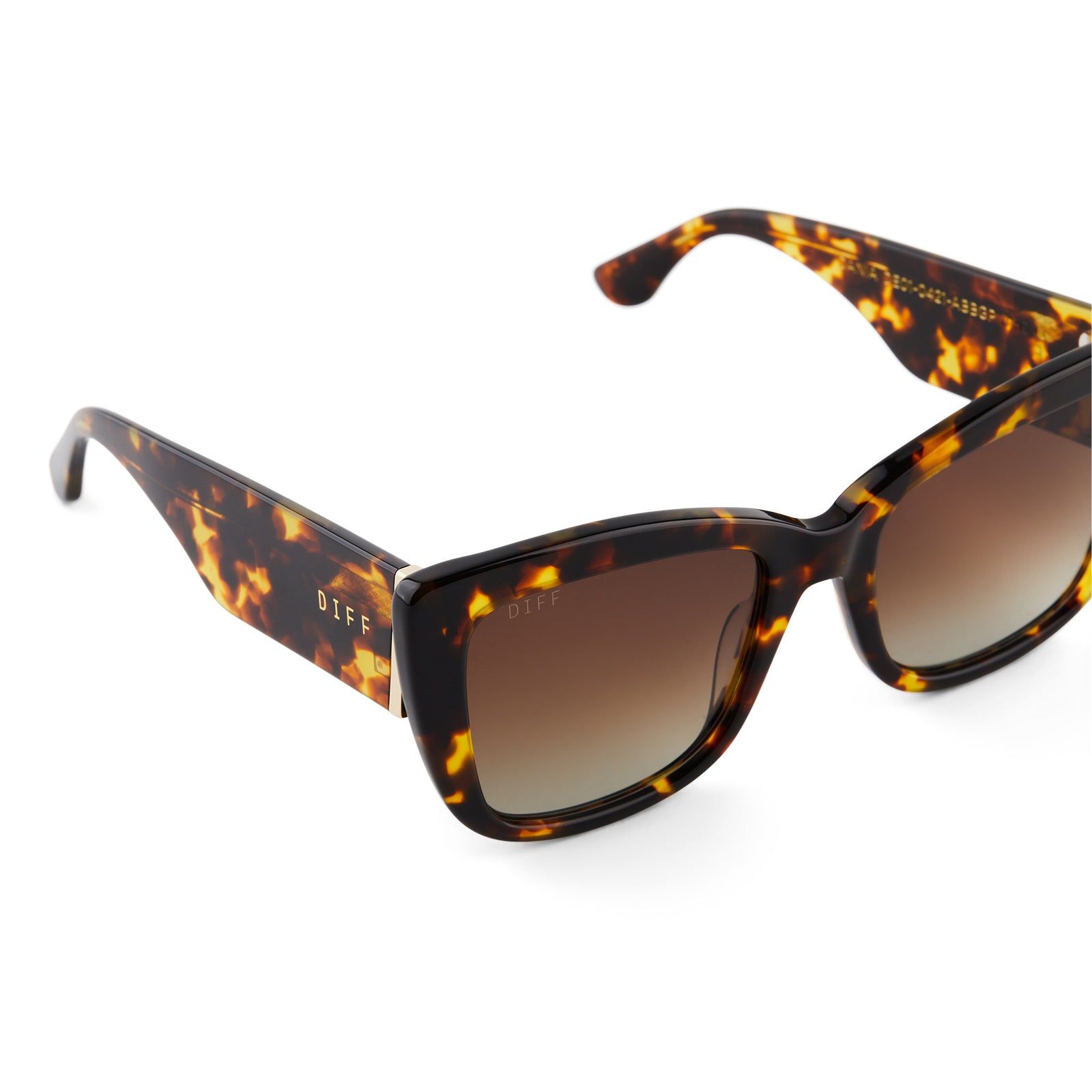 DANIA - AMBER TORTOISE + BROWN GRADIENT POLARIZED SUNGLASSES sold by Diff Eyewear