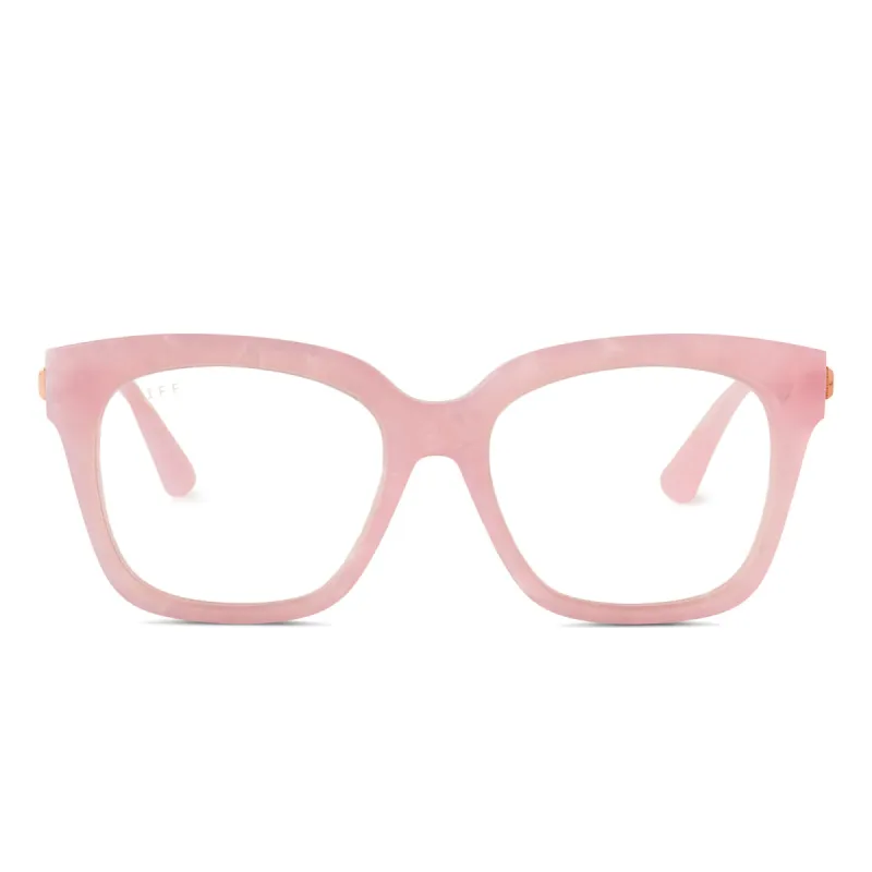 BELLA XS - GEO PINK + CLEAR GLASSES sold by Diff Eyewear