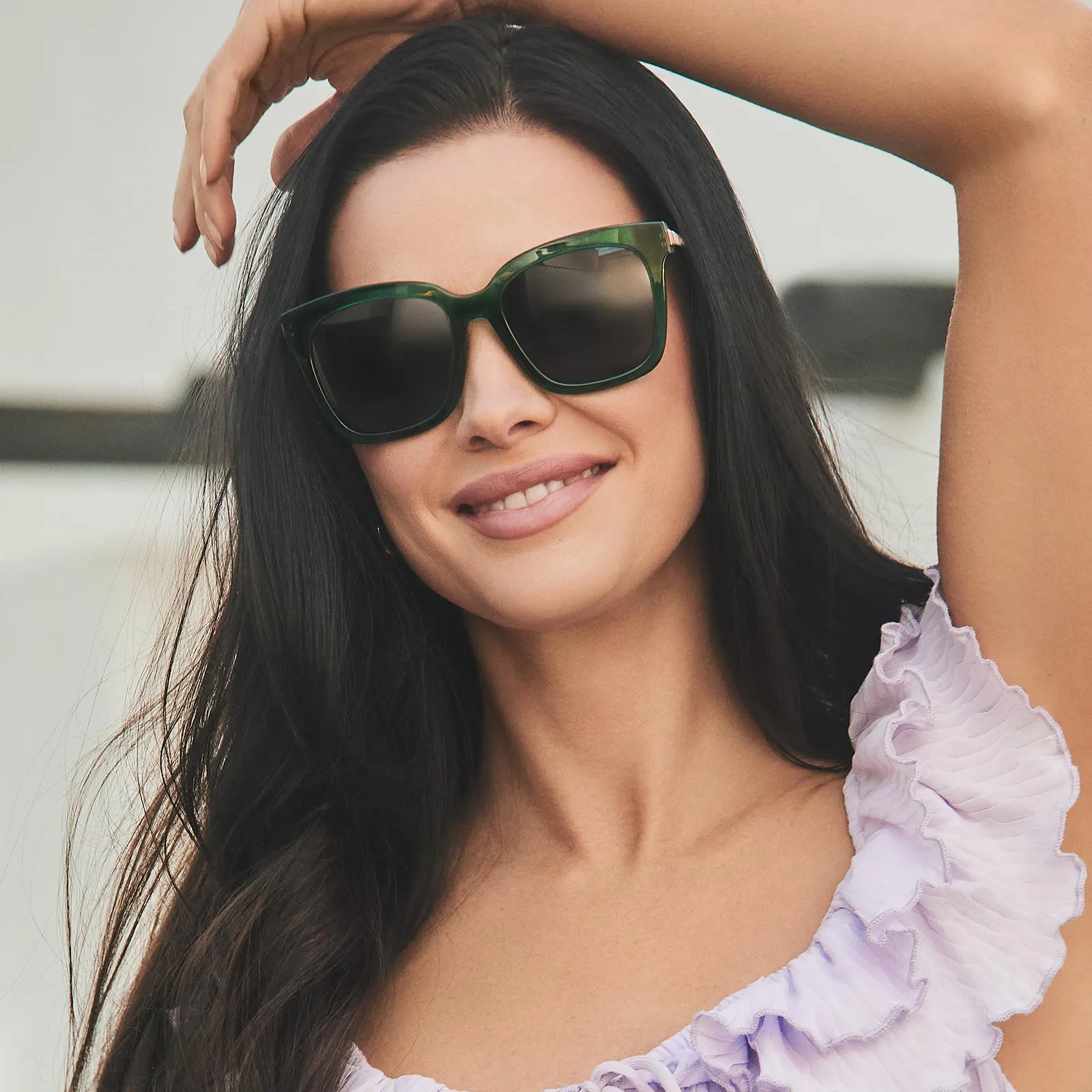 BELLA - PALM GREEN CRYSTAL + GREY + POLARIZED SUNGLASSES sold by Diff Eyewear product image thumbnail 5