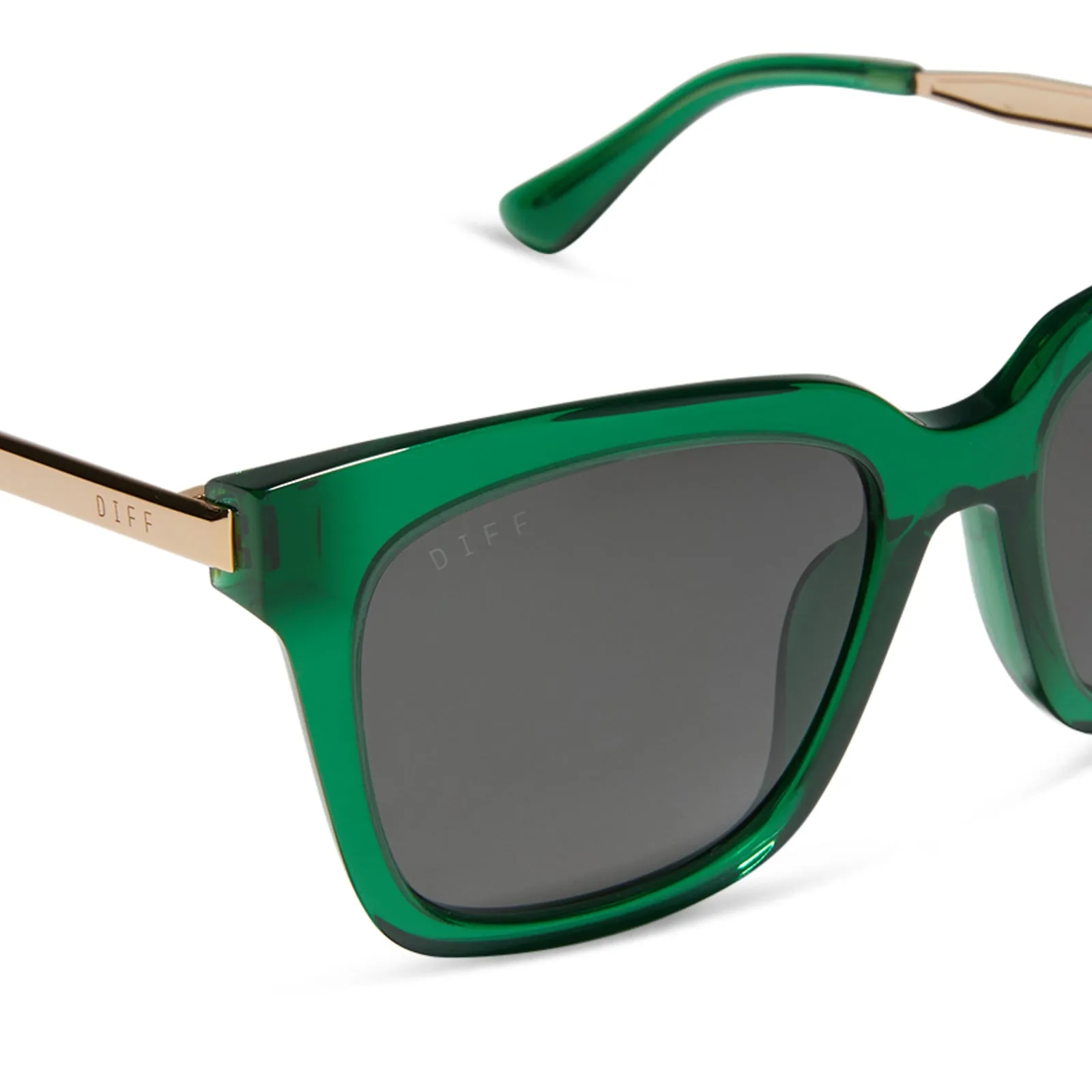 BELLA - PALM GREEN CRYSTAL + GREY + POLARIZED SUNGLASSES sold by Diff Eyewear product image thumbnail 4