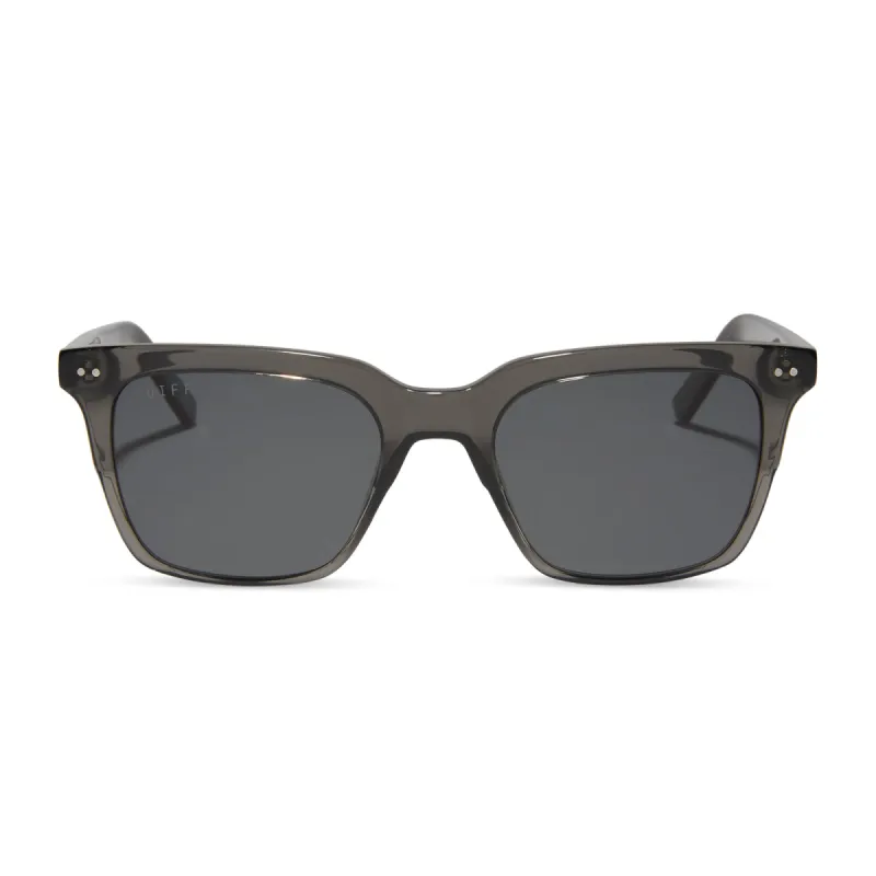 BILLIE - BLACK SMOKE CRYSTAL + GREY + POLARIZED SUNGLASSES sold by Diff Eyewear