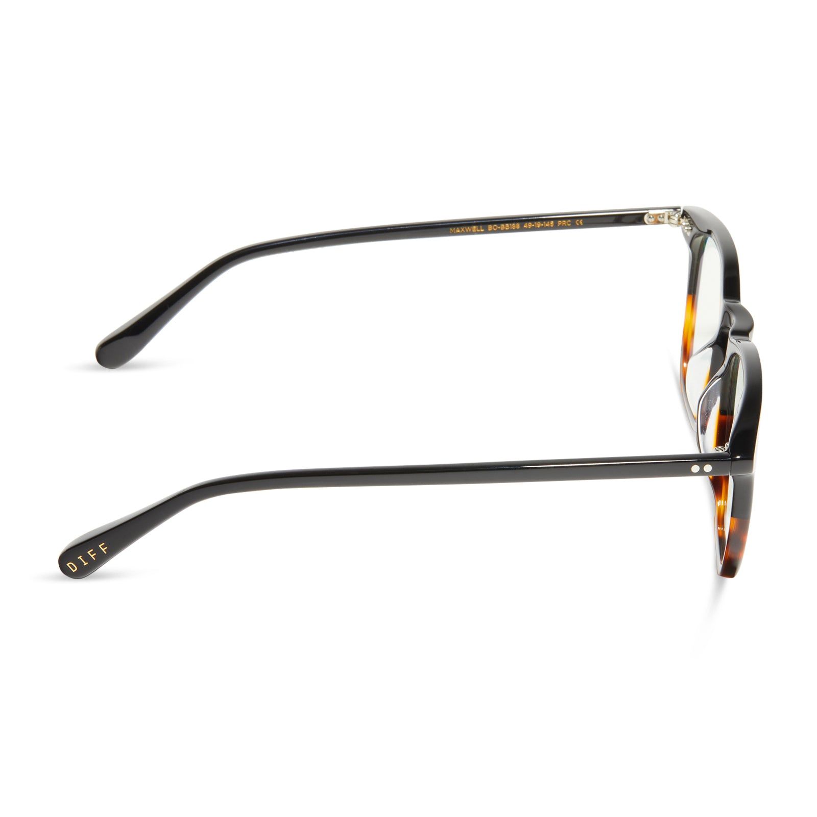 MAXWELL - BLACK TORTOISE + BLUE LIGHT TECHNOLOGY GLASSES sold by Diff Eyewear product image thumbnail 3