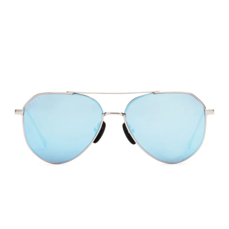 LIL DASH - SILVER + ICE BLUE MIRROR SUNGLASSES sold by Diff Eyewear