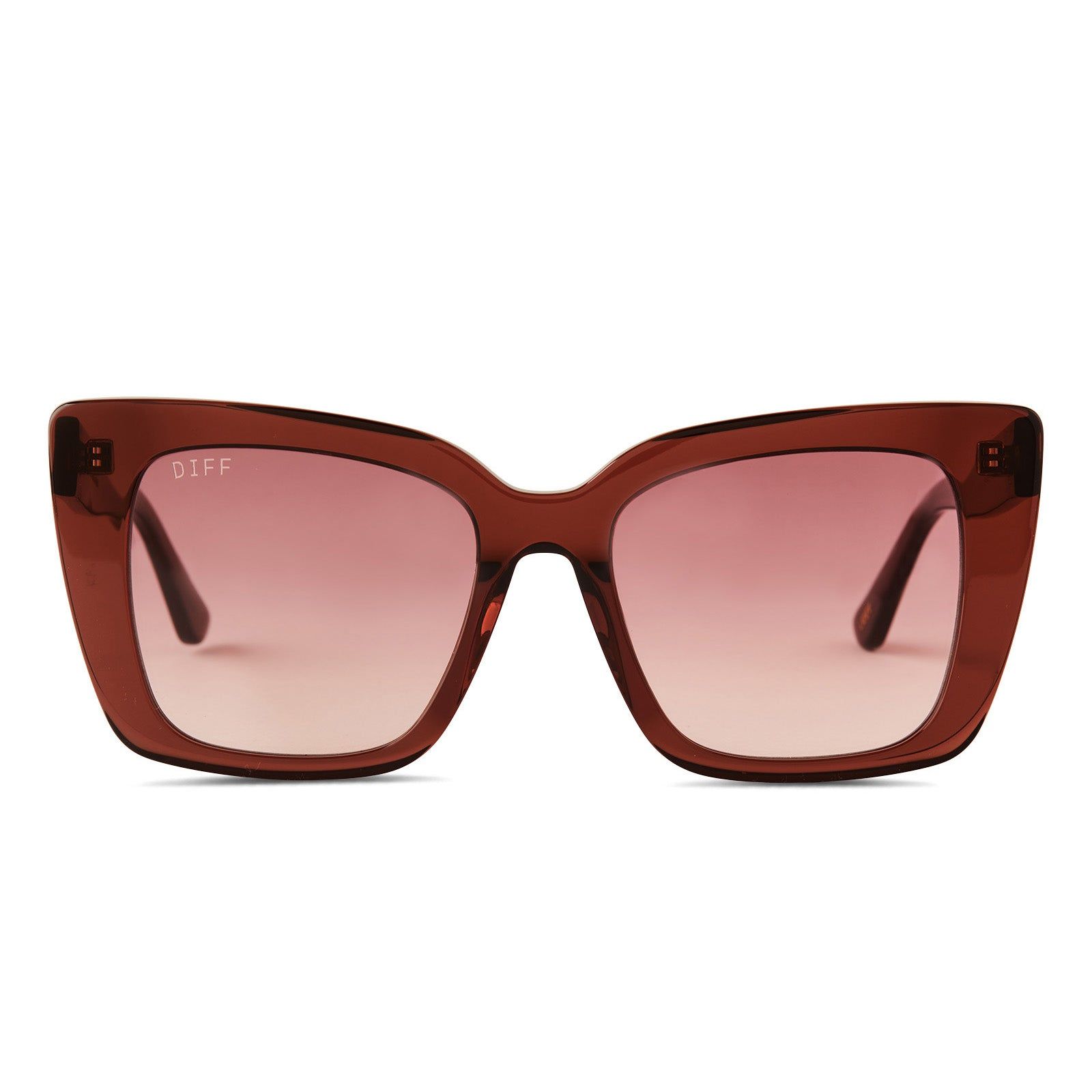LIZZY - DEEP AMBER + WINE GRADIENT POLARIZED SUNGLASSES sold by Diff Eyewear