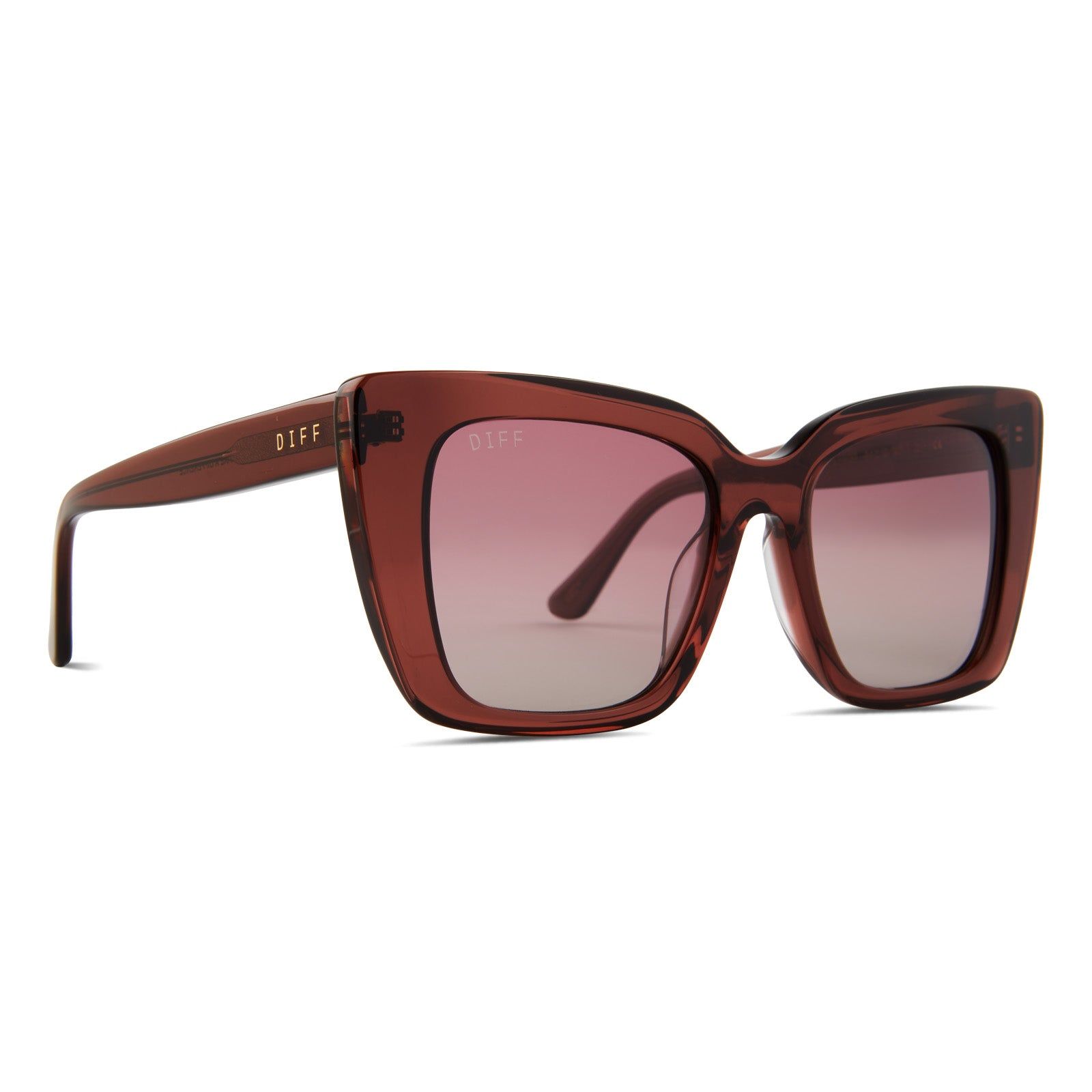 LIZZY - DEEP AMBER + WINE GRADIENT POLARIZED SUNGLASSES sold by Diff Eyewear product image thumbnail 2