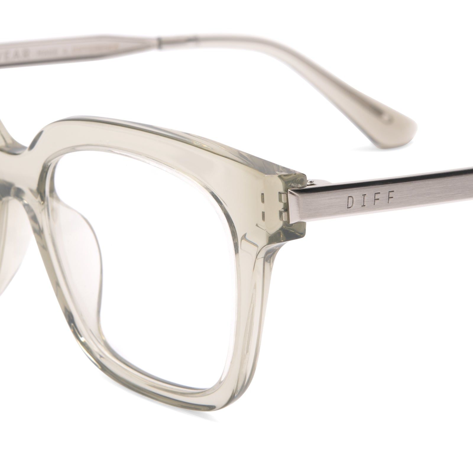 BELLA XS - OLIVE CRYSTAL + CLEAR GLASSES sold by Diff Eyewear product image thumbnail 3