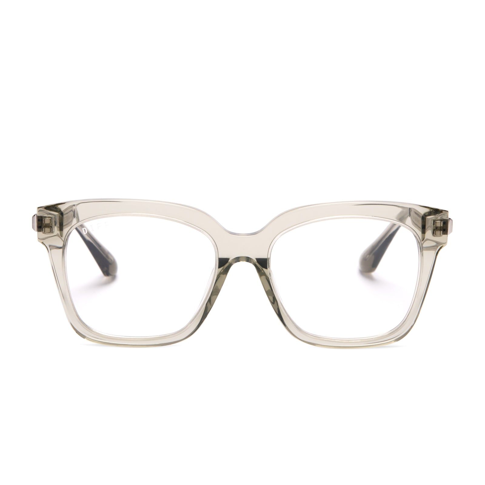 BELLA XS - OLIVE CRYSTAL + CLEAR GLASSES sold by Diff Eyewear