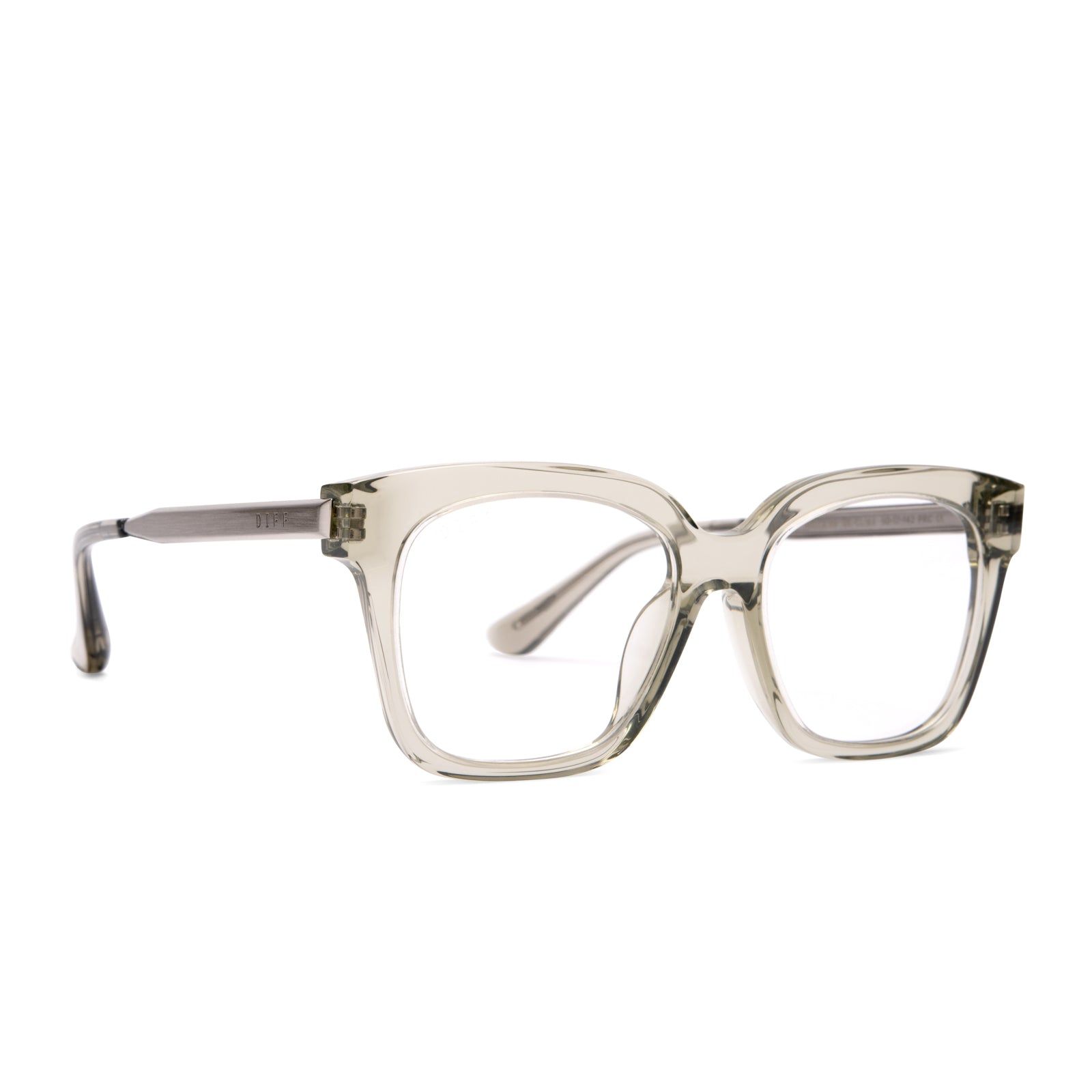 BELLA XS - OLIVE CRYSTAL + CLEAR GLASSES sold by Diff Eyewear product image thumbnail 2