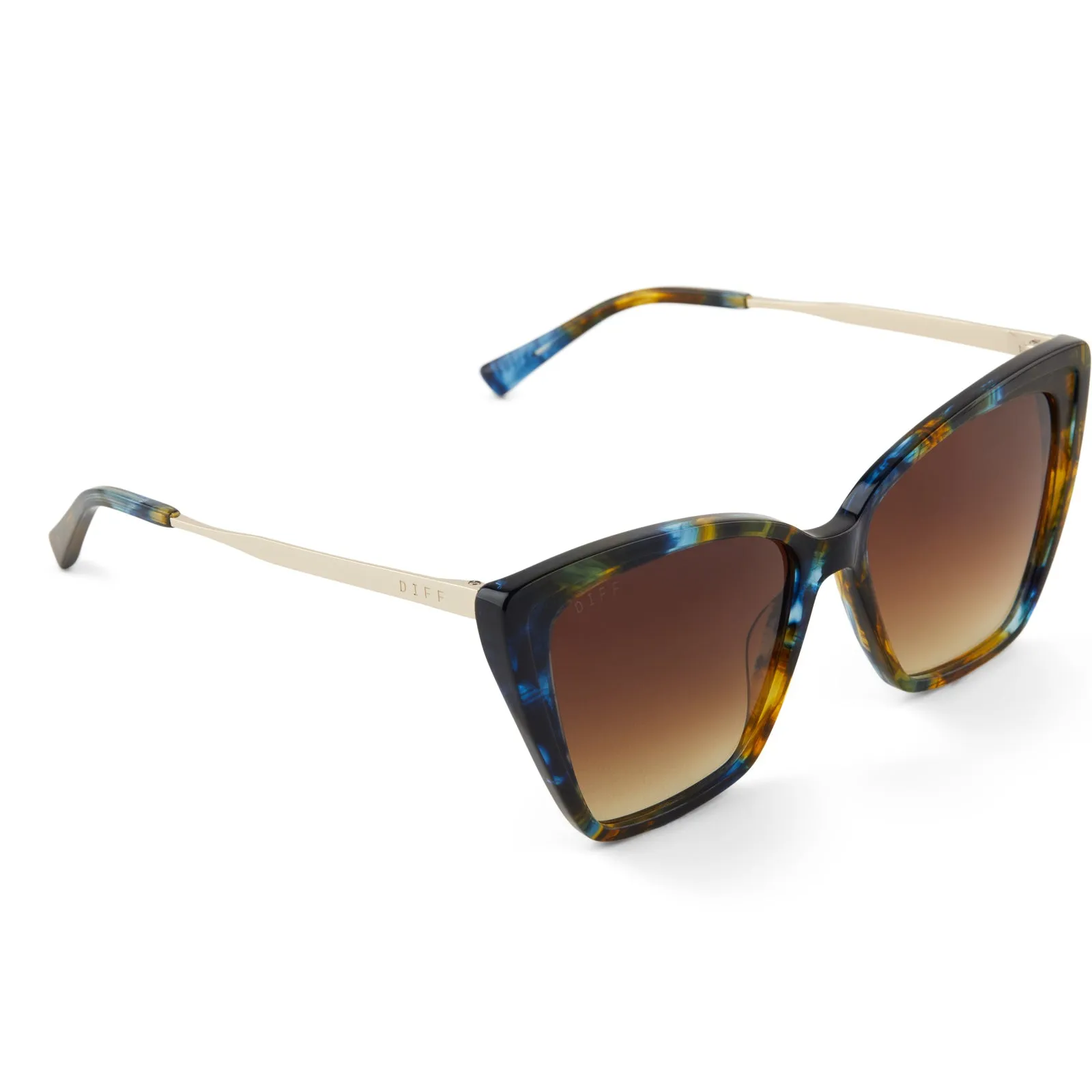 BECKY II - GLACIAL TORTOISE + BROWN GRADIENT SUNGLASSES sold by Diff Eyewear product image thumbnail 4