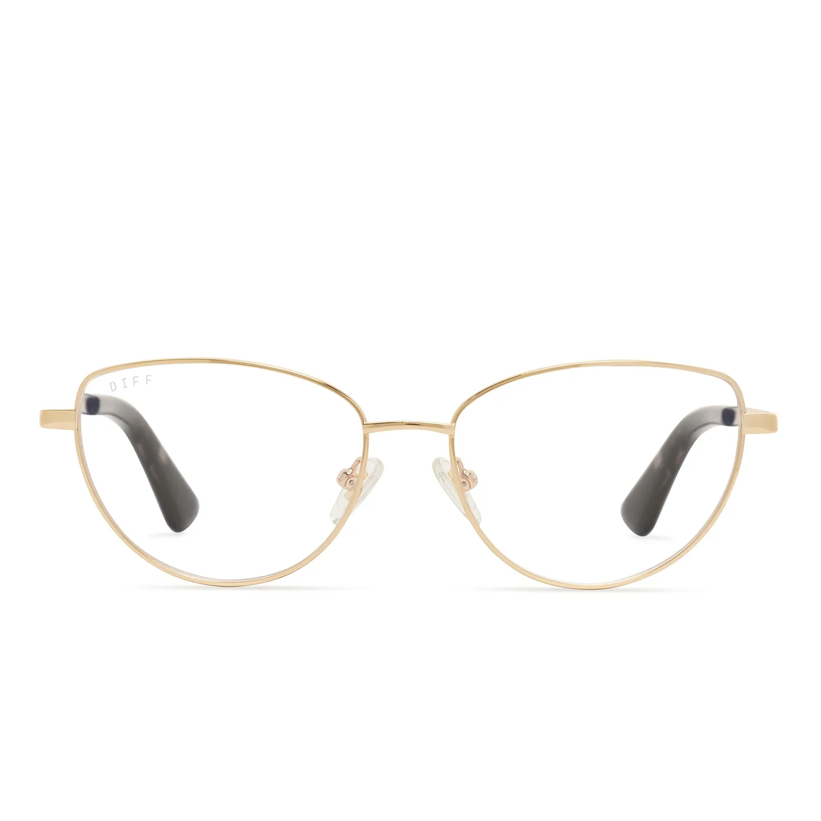 KERI - GOLD/TORTOISE + BLUE LIGHT READERS sold by Diff Eyewear