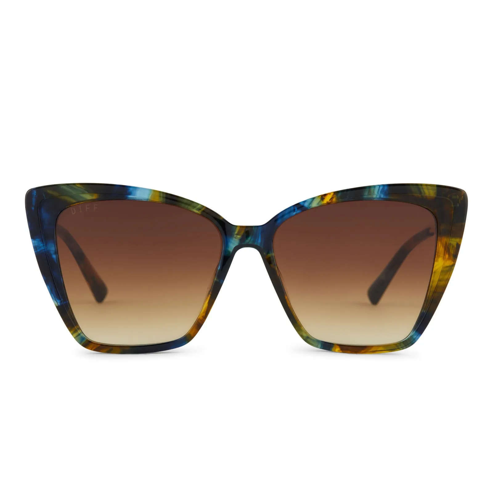 BECKY II - GLACIAL TORTOISE + BROWN GRADIENT SUNGLASSES sold by Diff Eyewear