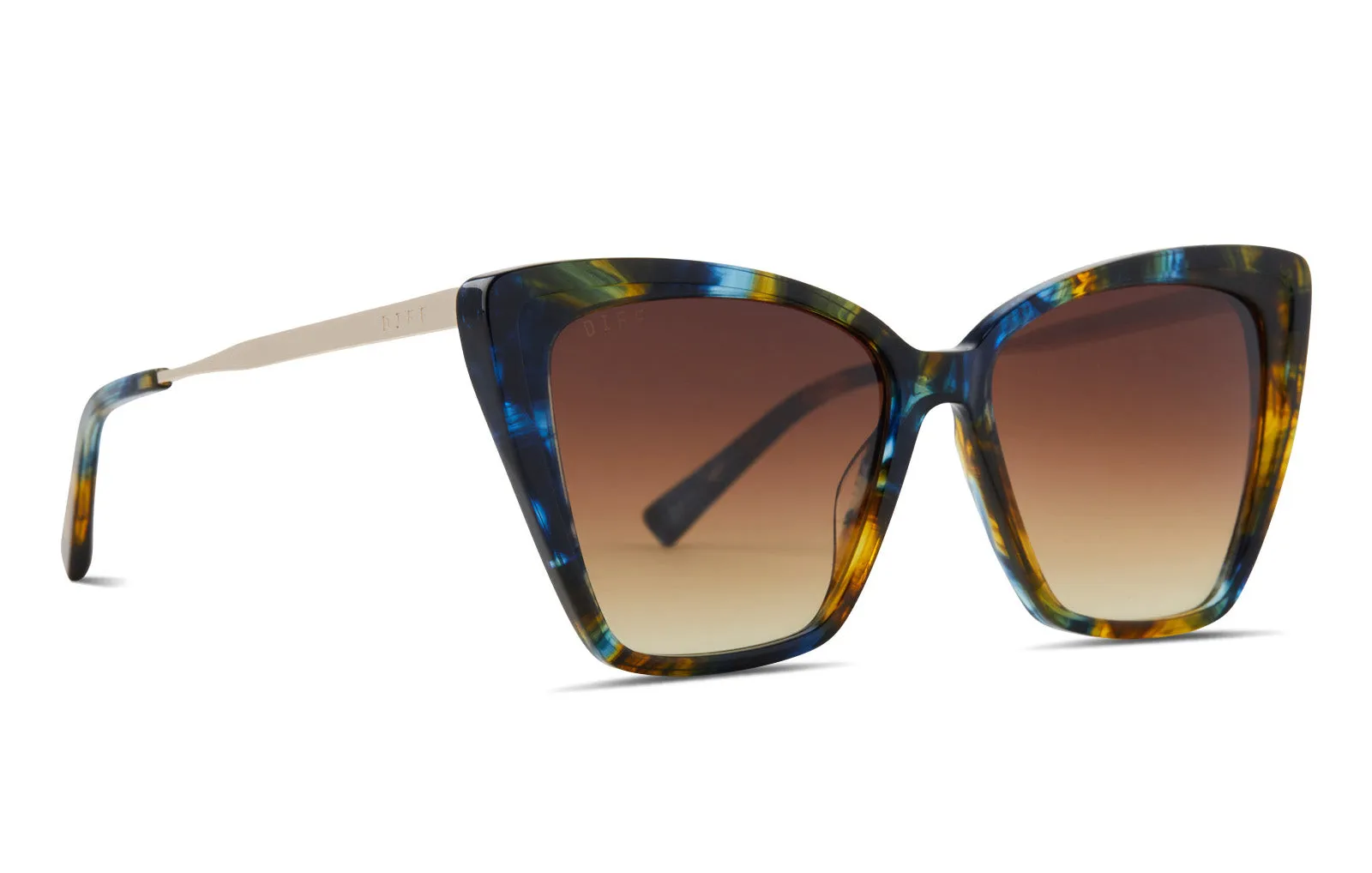 BECKY II - GLACIAL TORTOISE + BROWN GRADIENT SUNGLASSES sold by Diff Eyewear product image thumbnail 2