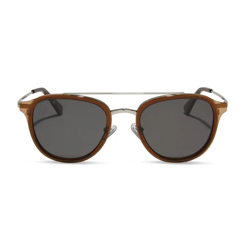CAMDEN - WHISKEY + GREY POLARIZED SUNGLASSES made by Diff Eyewear