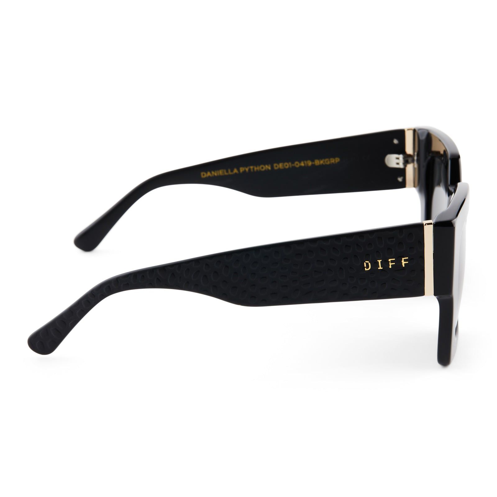 DANIELLA PYTHON - BLACK + GREY POLARIZED SUNGLASSES sold by Diff Eyewear product image thumbnail 4