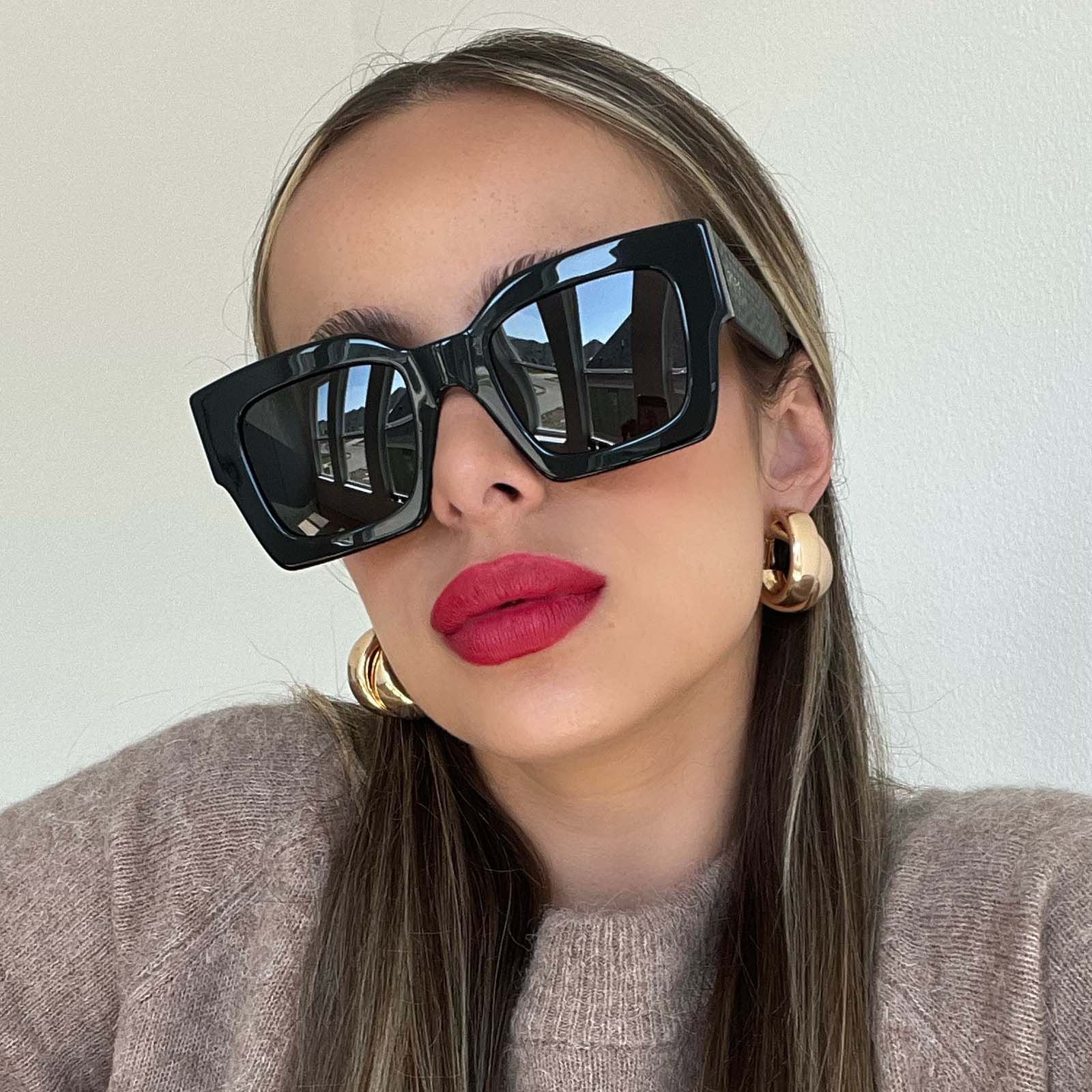 DANIELLA PYTHON - BLACK + GREY POLARIZED SUNGLASSES sold by Diff Eyewear product image thumbnail 6