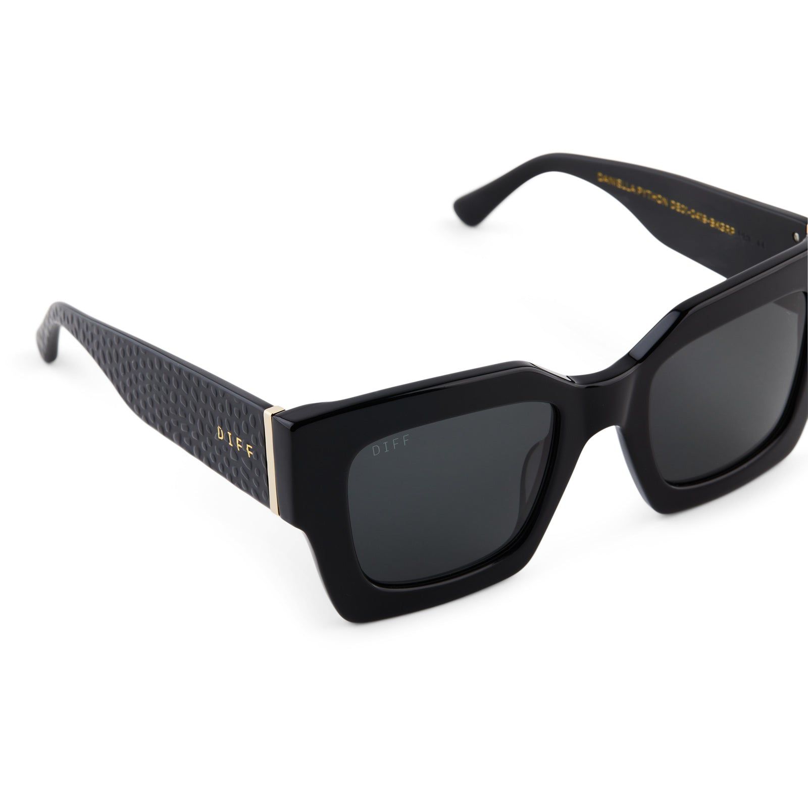 DANIELLA PYTHON - BLACK + GREY POLARIZED SUNGLASSES sold by Diff Eyewear