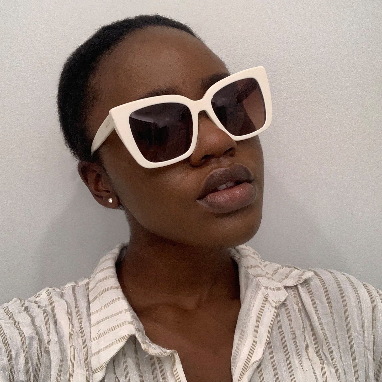 LIZZY - IVORY + BROWN GRADIENT SUNGLASSES sold by Diff Eyewear product image thumbnail 5