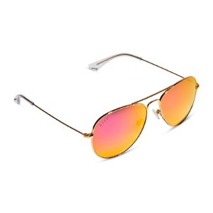 CRUZ XS - GOLD + SUNSET MIRROR SUNGLASSES sold by Diff Eyewear