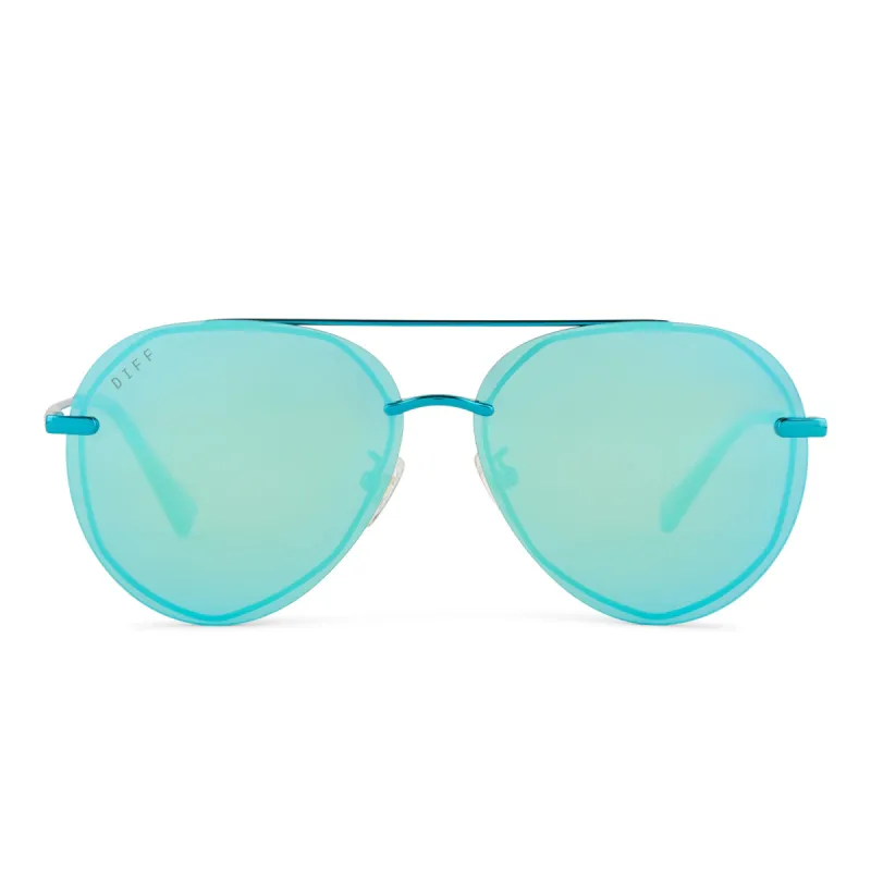 LENOX - TURQUOISE METALLIC + TEAL MIRROR + POLARIZED SUNGLASSES sold by Diff Eyewear