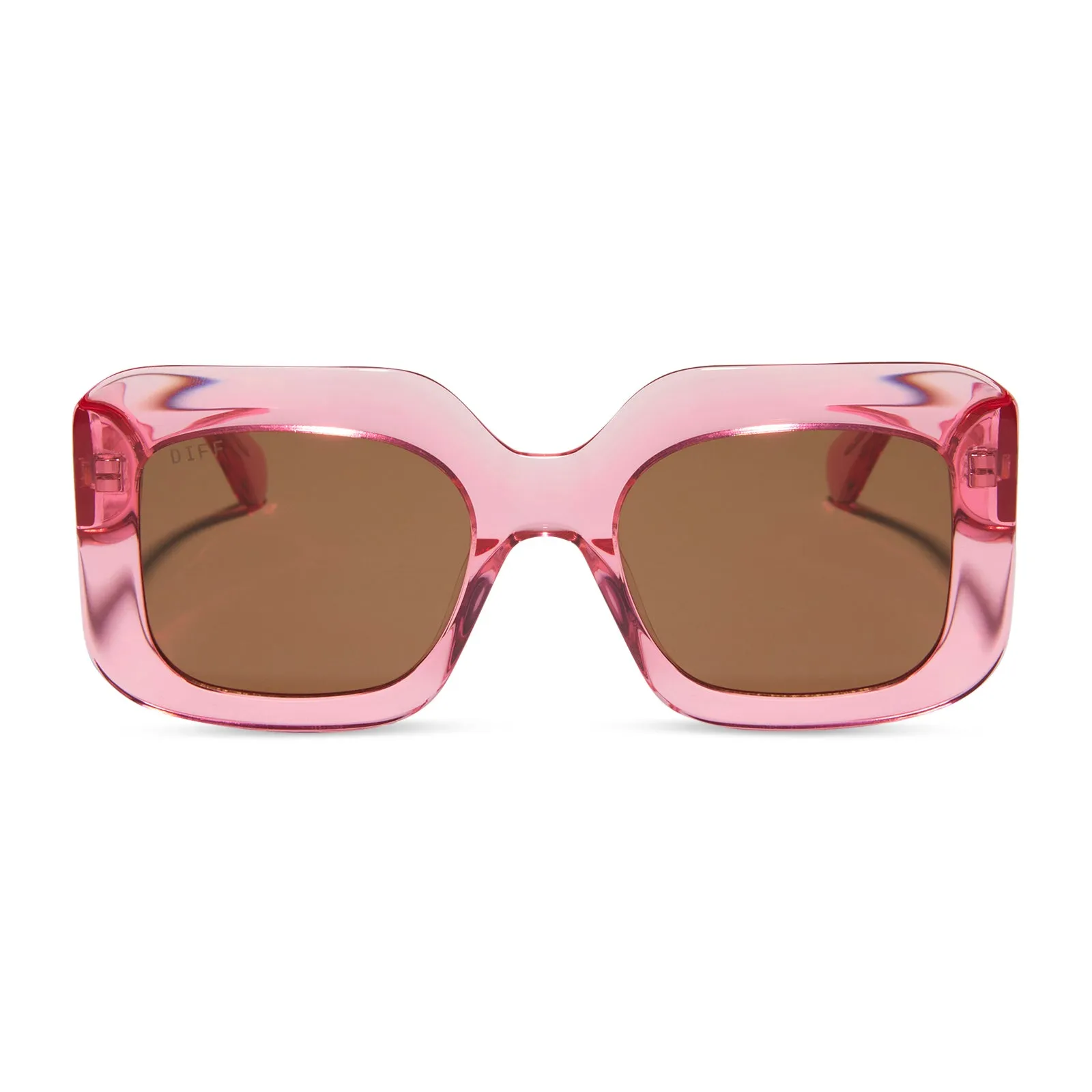 GIADA - CANDY PINK CRYSTAL + BROWN SUNGLASSES sold by Diff Eyewear