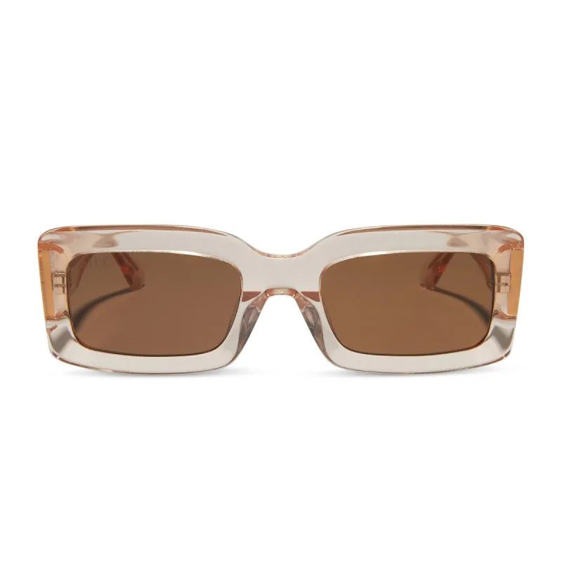 INDY - VINTAGE ROSE CRYSTAL + BROWN SUNGLASSES sold by Diff Eyewear