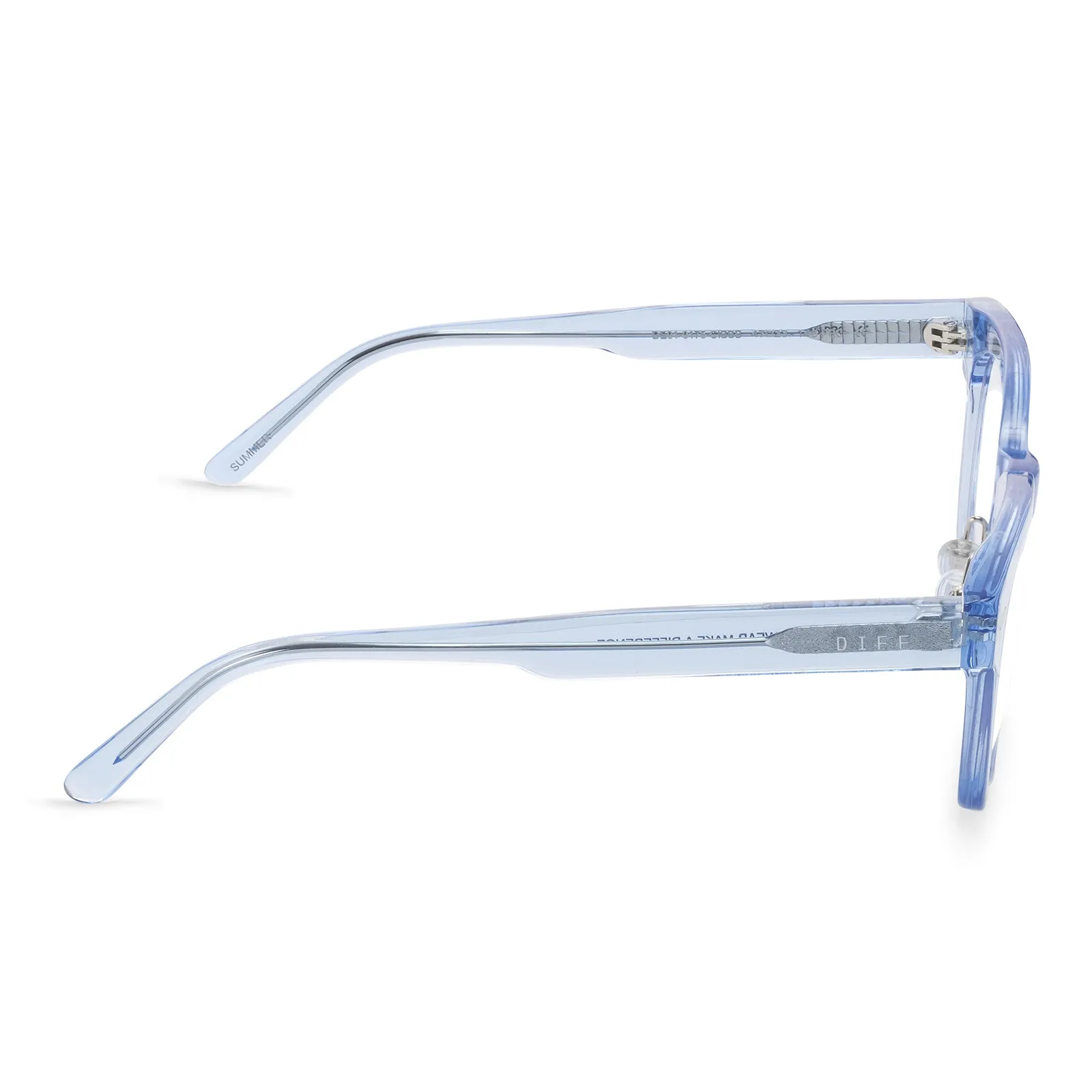 SUMMER - COLOMBIA BLUE CRYSTAL + CLEAR GLASSES sold by Diff Eyewear product image thumbnail 3