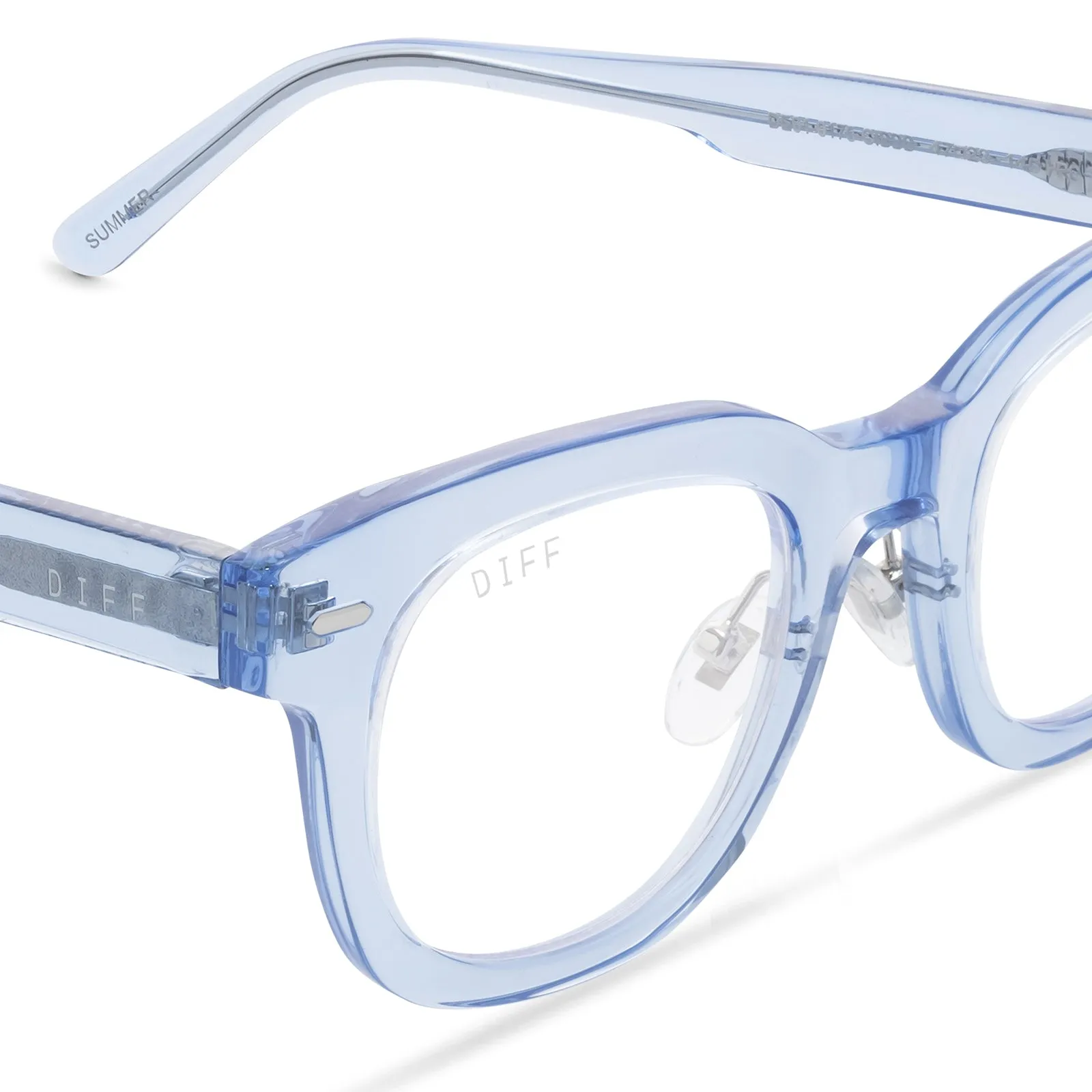 SUMMER - COLOMBIA BLUE CRYSTAL + CLEAR GLASSES sold by Diff Eyewear product image thumbnail 4