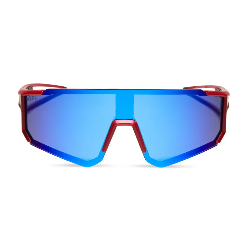TEAM SUIT - DEEP SPACE BLACK/RED + SPACE BLUE MIRROR + POLARIZED SUNGLASSES sold by Diff Eyewear