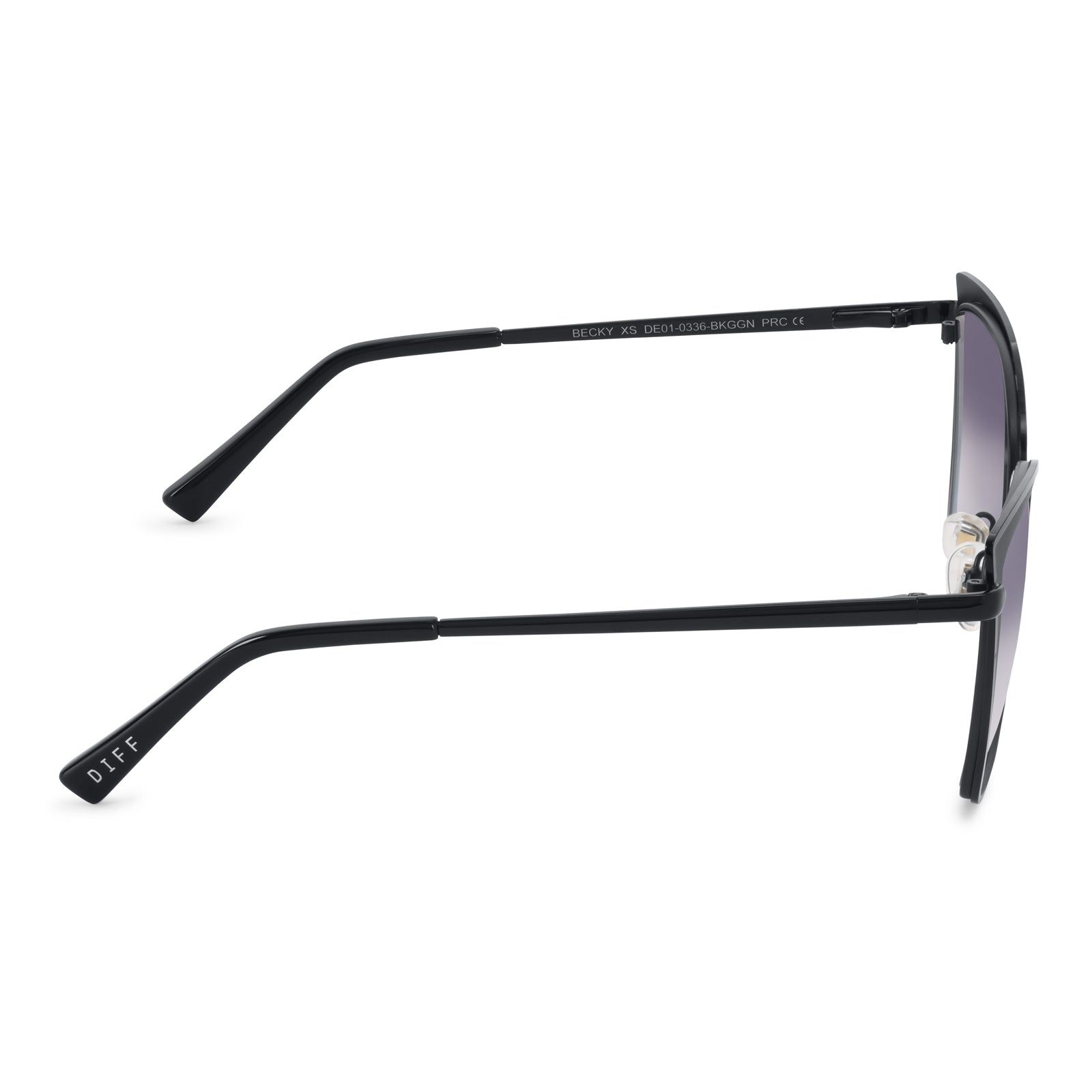 BECKY XS - BLACK + GREY GRADIENT SUNGLASSES sold by Diff Eyewear product image thumbnail 4