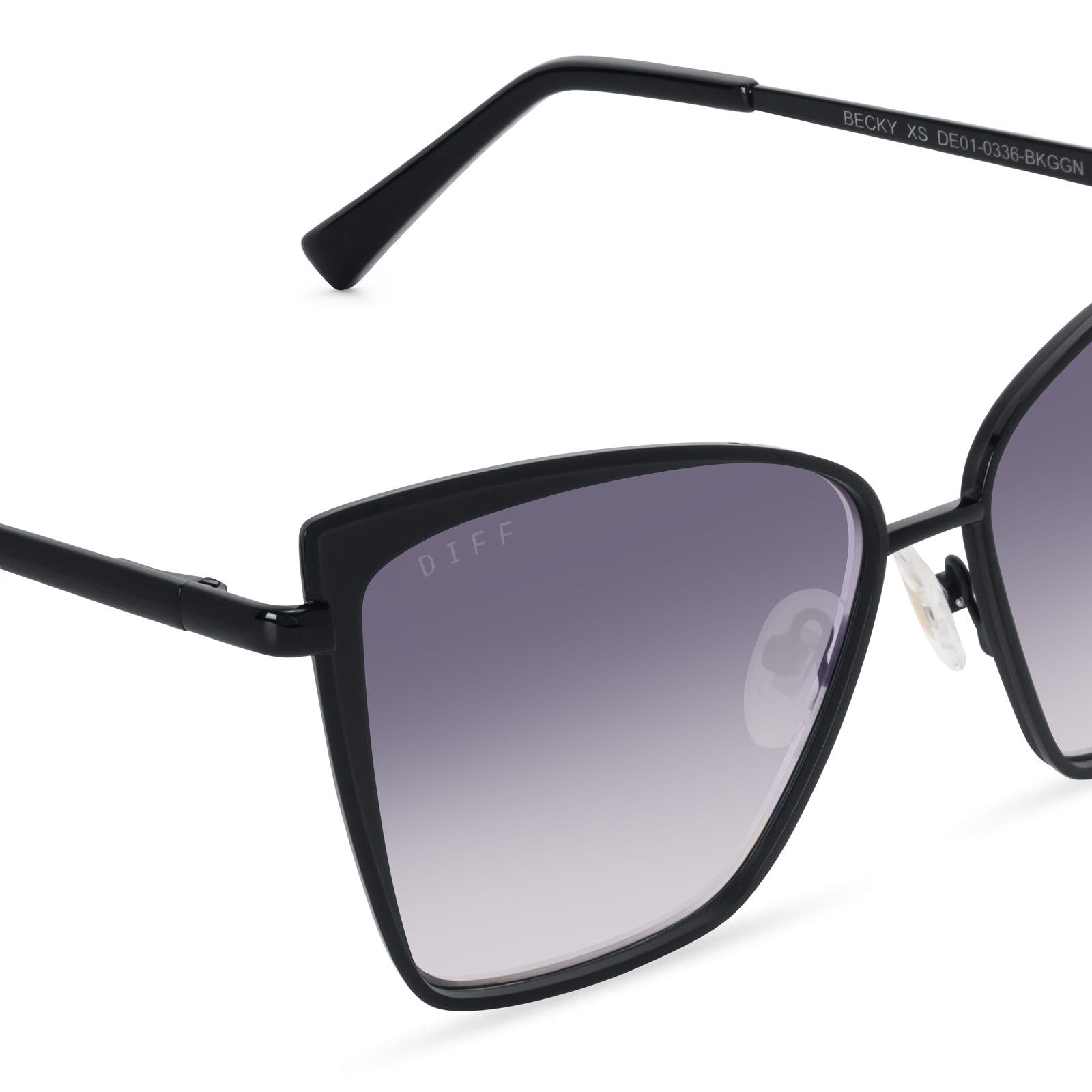 BECKY XS - BLACK + GREY GRADIENT SUNGLASSES sold by Diff Eyewear product image thumbnail 3