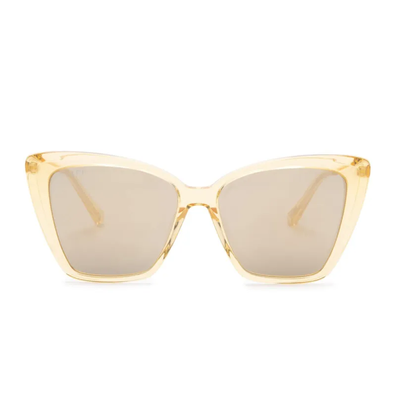 BECKY II - LIGHT GOLD CRYSTAL + GOLD MIRROR SUNGLASSES sold by Diff Eyewear