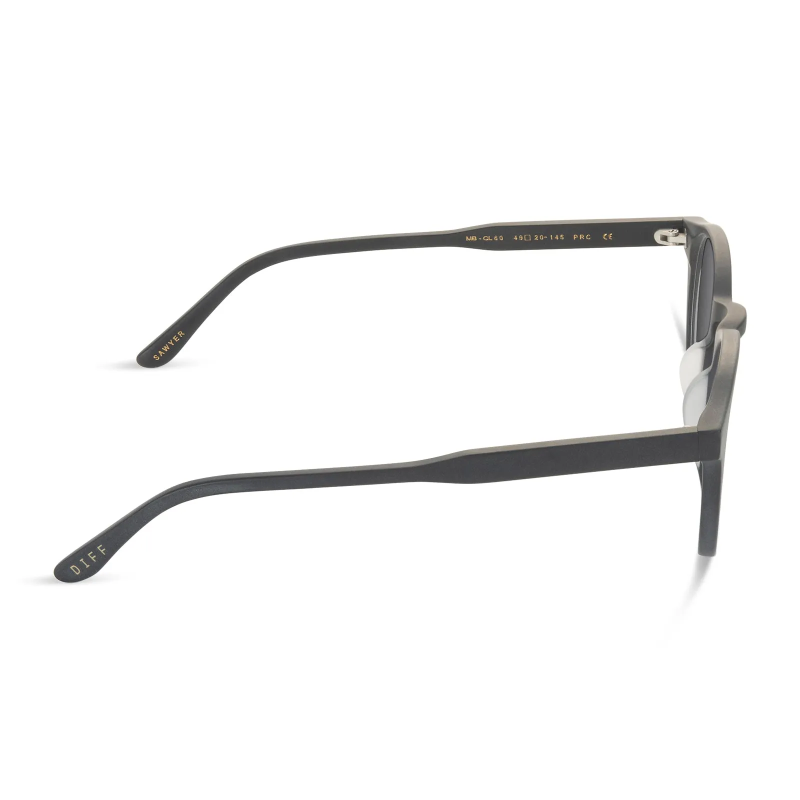 SAWYER - MATTE BLACK + GREY SUNGLASSES sold by Diff Eyewear product image thumbnail 3