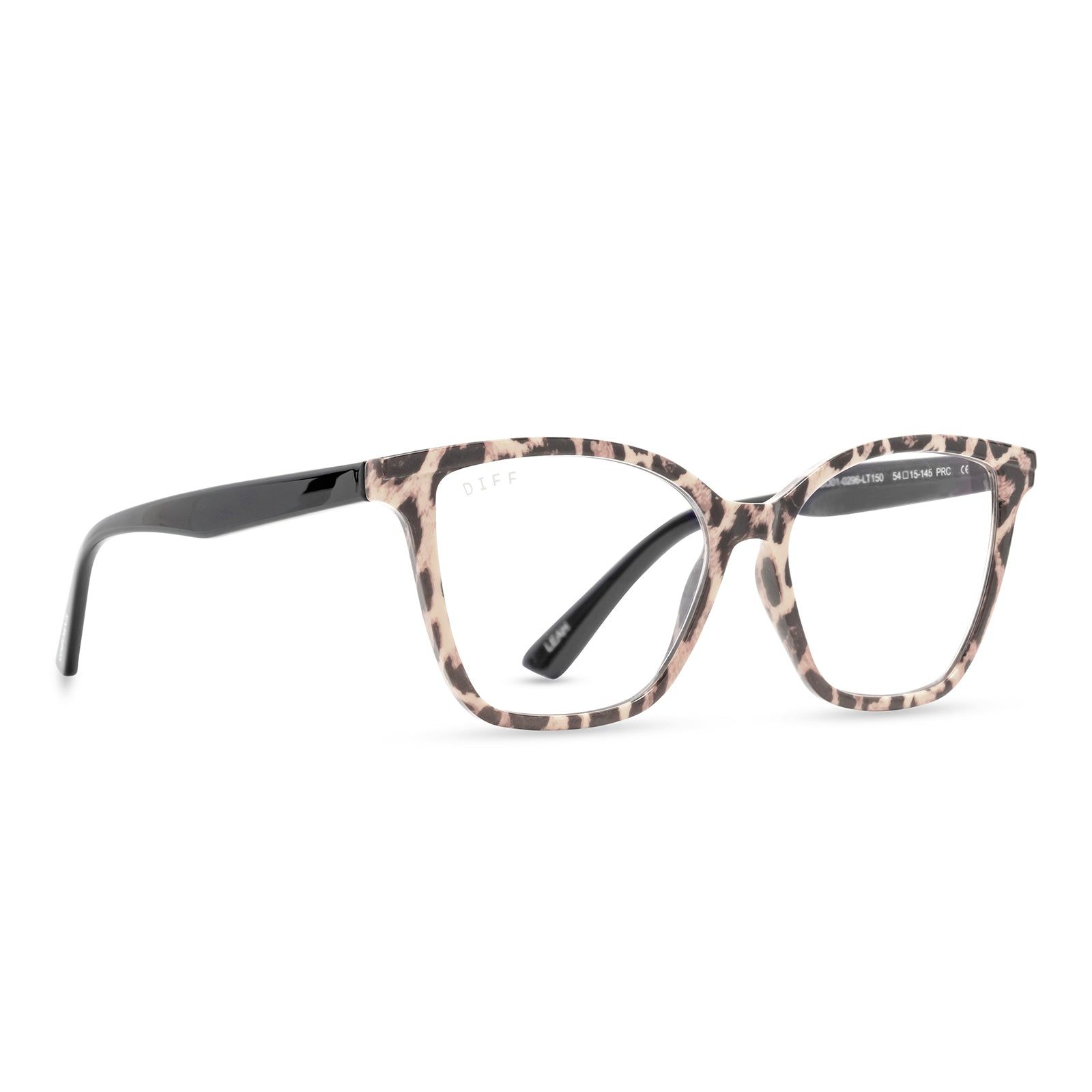 LEAH - LEOPARD TORTOISE + CLEAR GLASSES sold by Diff Eyewear product image thumbnail 2