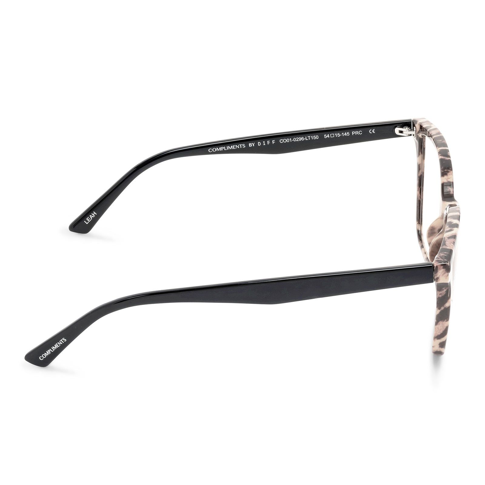LEAH - LEOPARD TORTOISE + CLEAR GLASSES sold by Diff Eyewear product image thumbnail 3