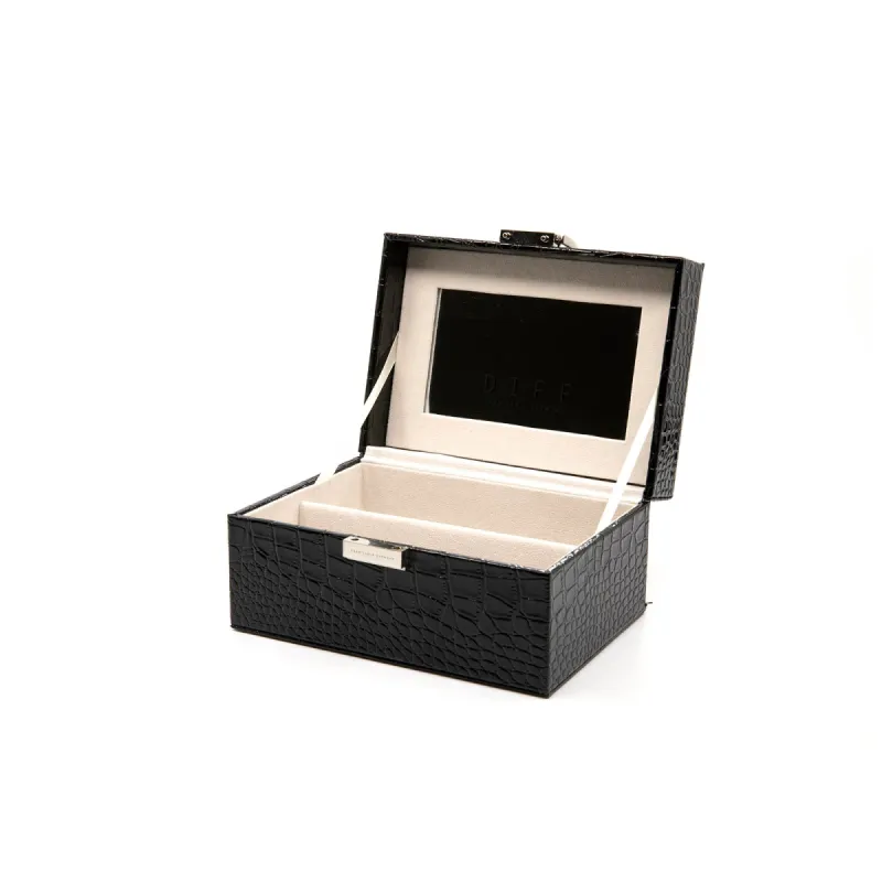 2 PIECE VANITY CASE - BLACK CROC sold by Diff Eyewear