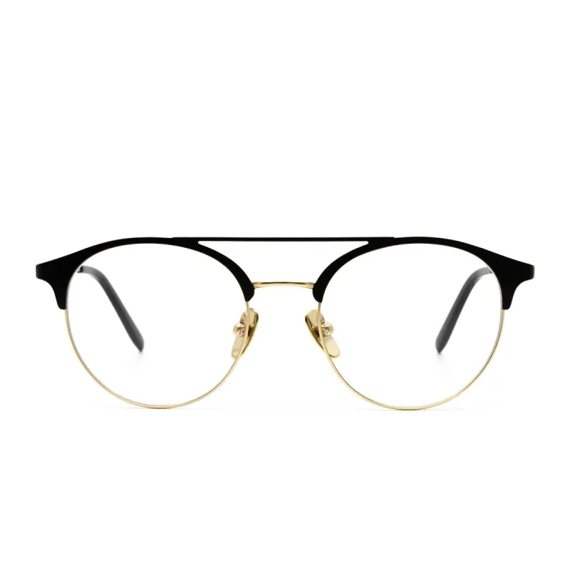 LEXI - GOLD + MATTE BLACK +BLUE LIGHT TECHNOLOGY CLEAR GLASSES sold by Diff Eyewear