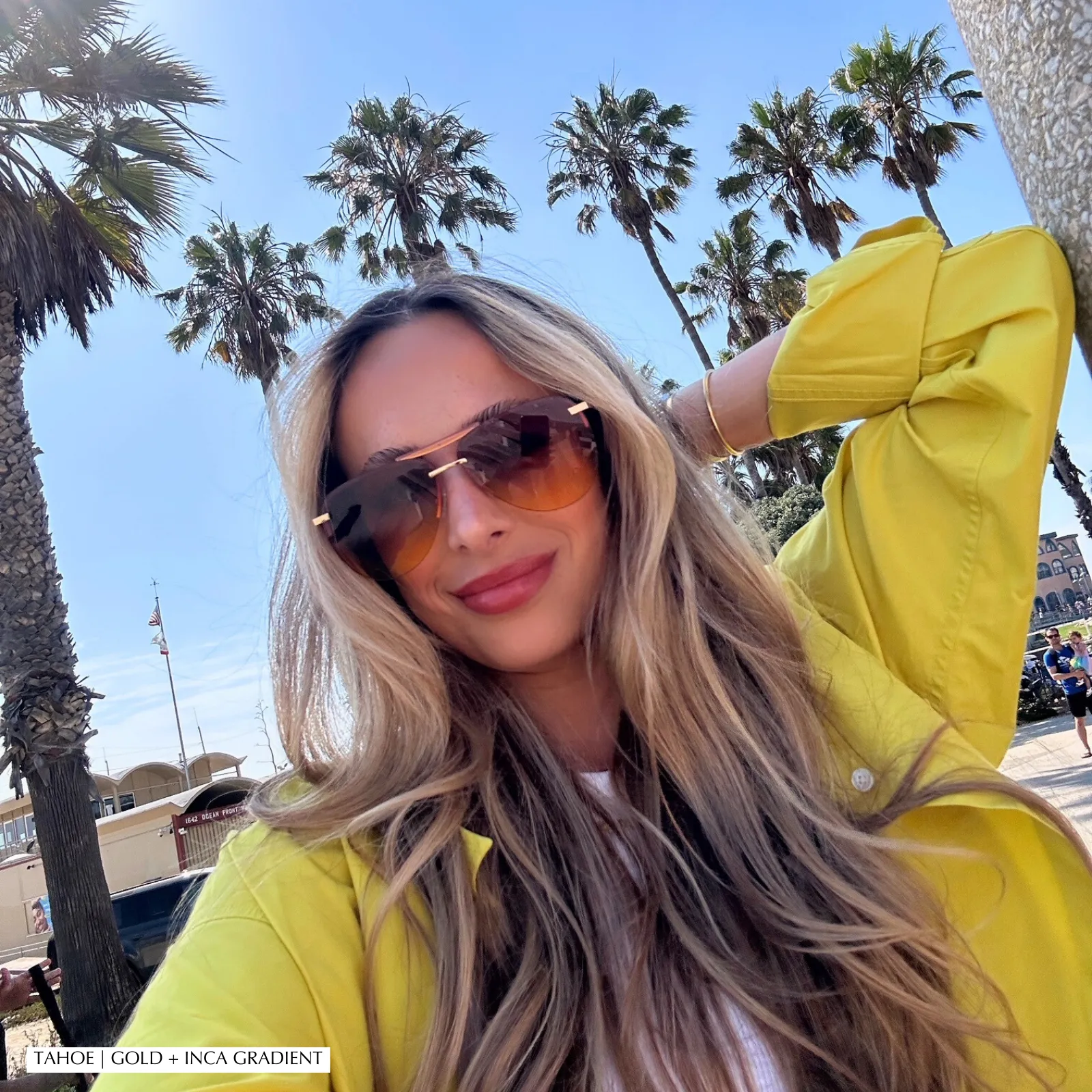 TAHOE - BRUSHED GOLD + TAUPE ROSE GRADIENT FLASH SUNGLASSES sold by Diff Eyewear product image thumbnail 5