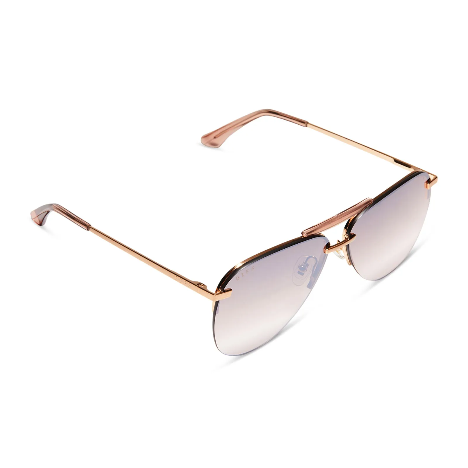 TAHOE - BRUSHED GOLD + TAUPE ROSE GRADIENT FLASH SUNGLASSES sold by Diff Eyewear product image thumbnail 4