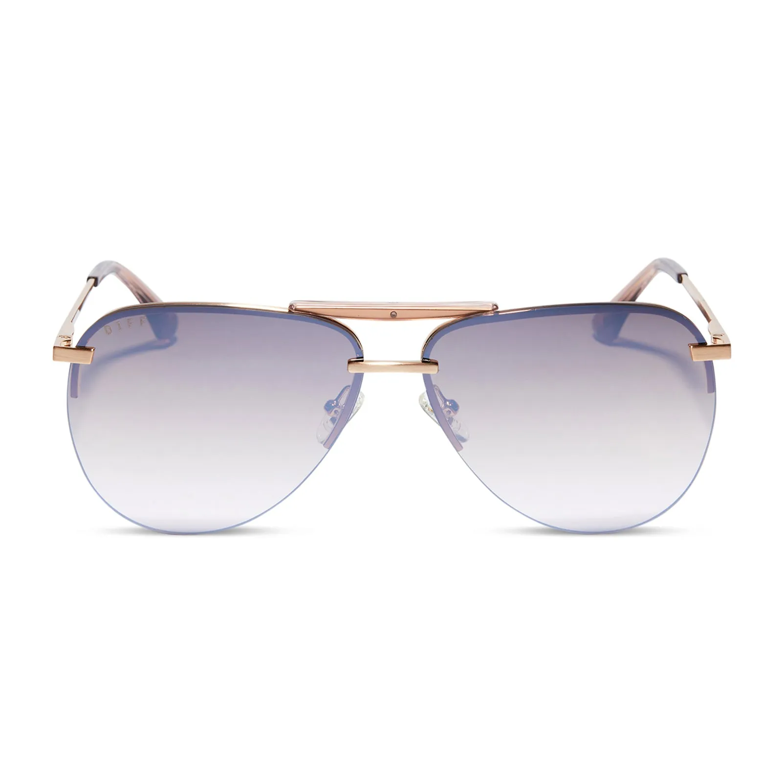 TAHOE - BRUSHED GOLD + TAUPE ROSE GRADIENT FLASH SUNGLASSES sold by Diff Eyewear