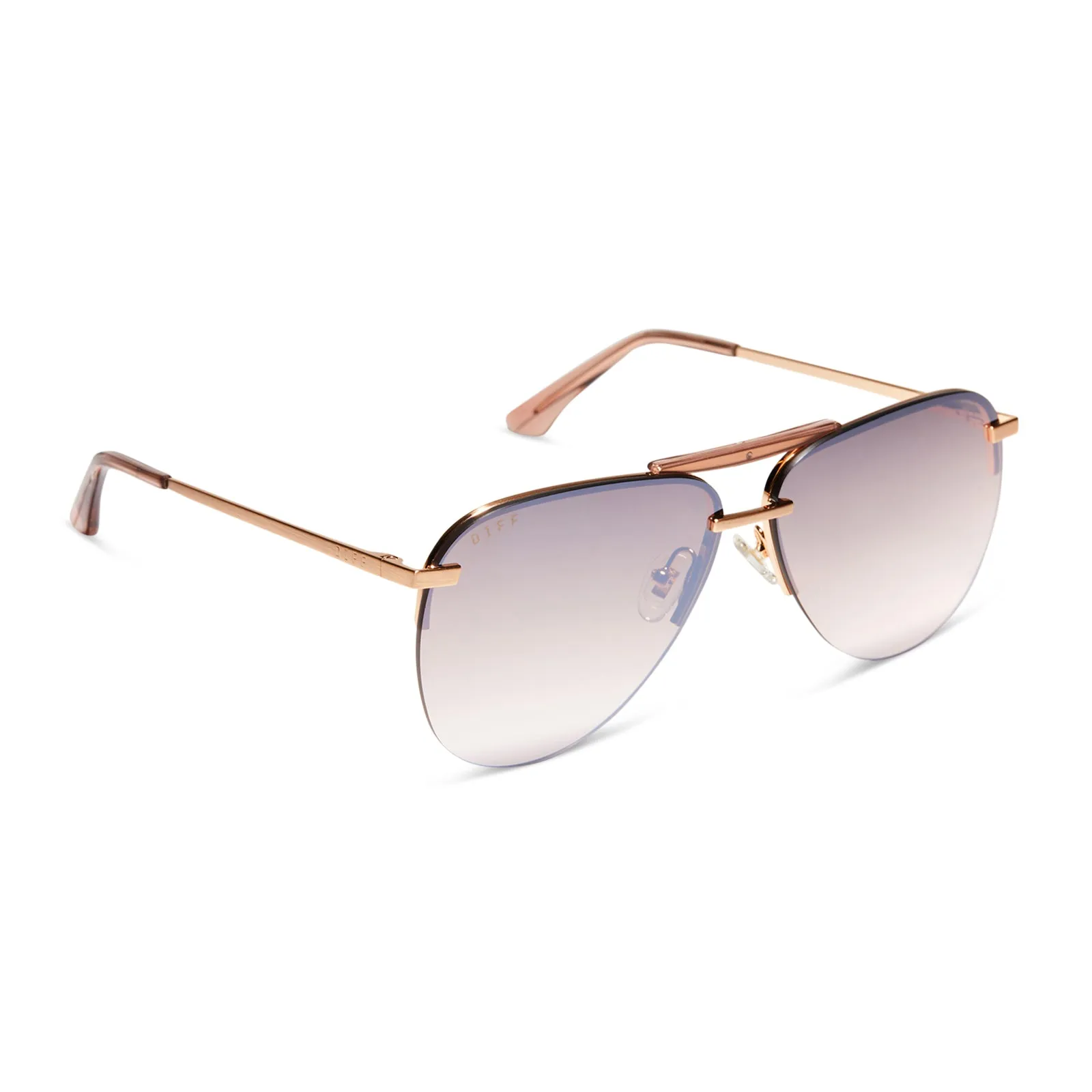 TAHOE - BRUSHED GOLD + TAUPE ROSE GRADIENT FLASH SUNGLASSES sold by Diff Eyewear product image thumbnail 2
