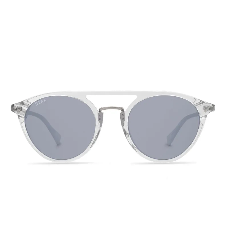 MASON - CLEAR CRYSTAL + GREY MIRROR SUNGLASSES sold by Diff Eyewear