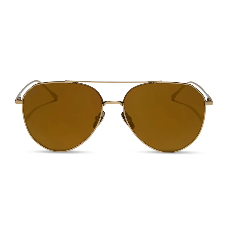 DASH - COPPER METAL + BROWN GOLD FLASH + POLARIZED SUNGLASSES sold by Diff Eyewear