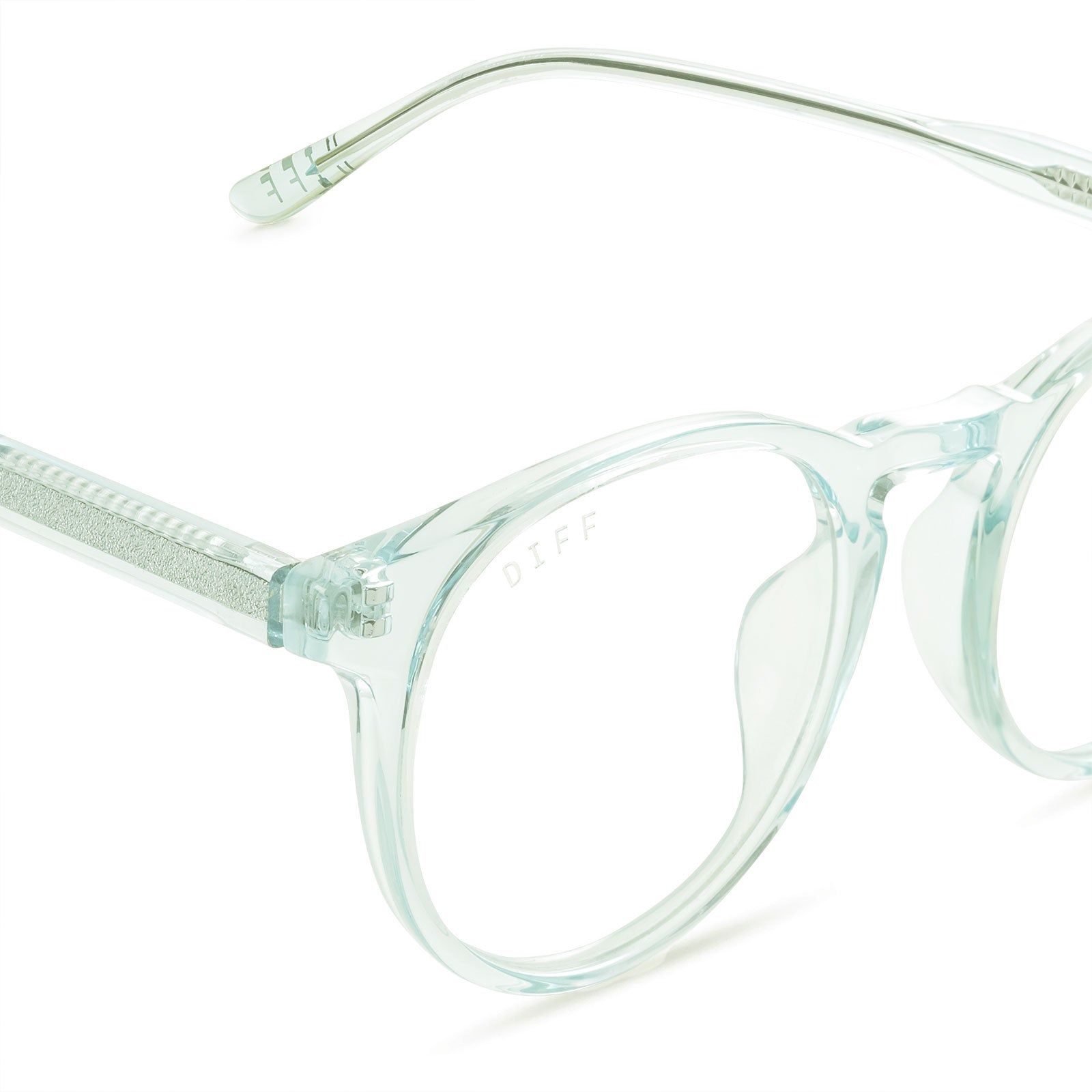 SAWYER - SOFT LAGOON CRYSTAL + CLEAR GLASSES sold by Diff Eyewear product image thumbnail 4