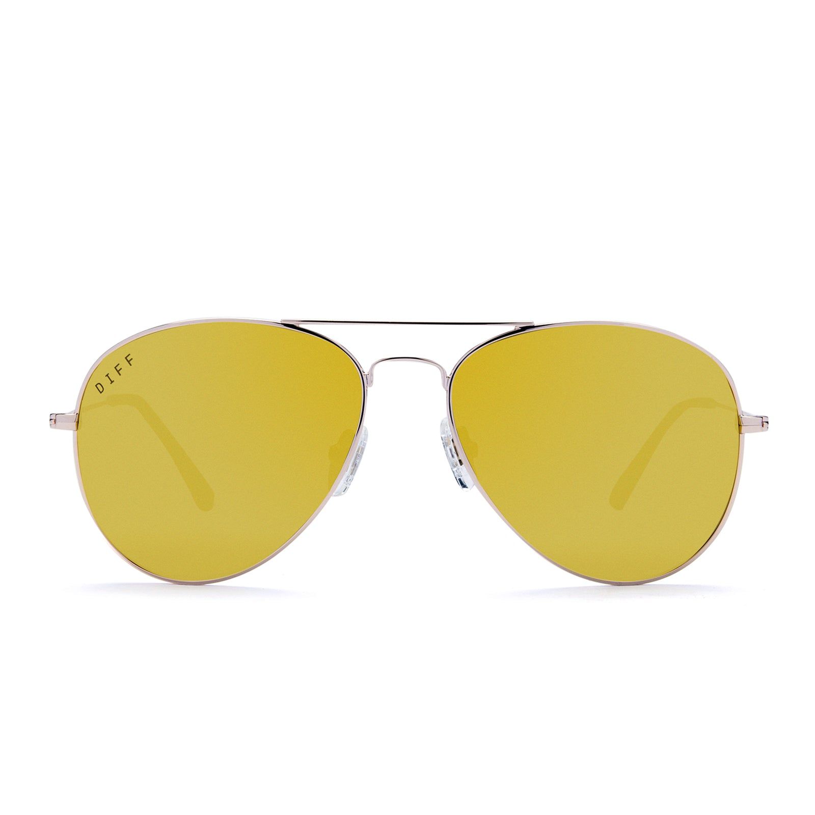 CRUZ - ROSE GOLD + YELLOW MIRROR SUNGLASSES sold by Diff Eyewear