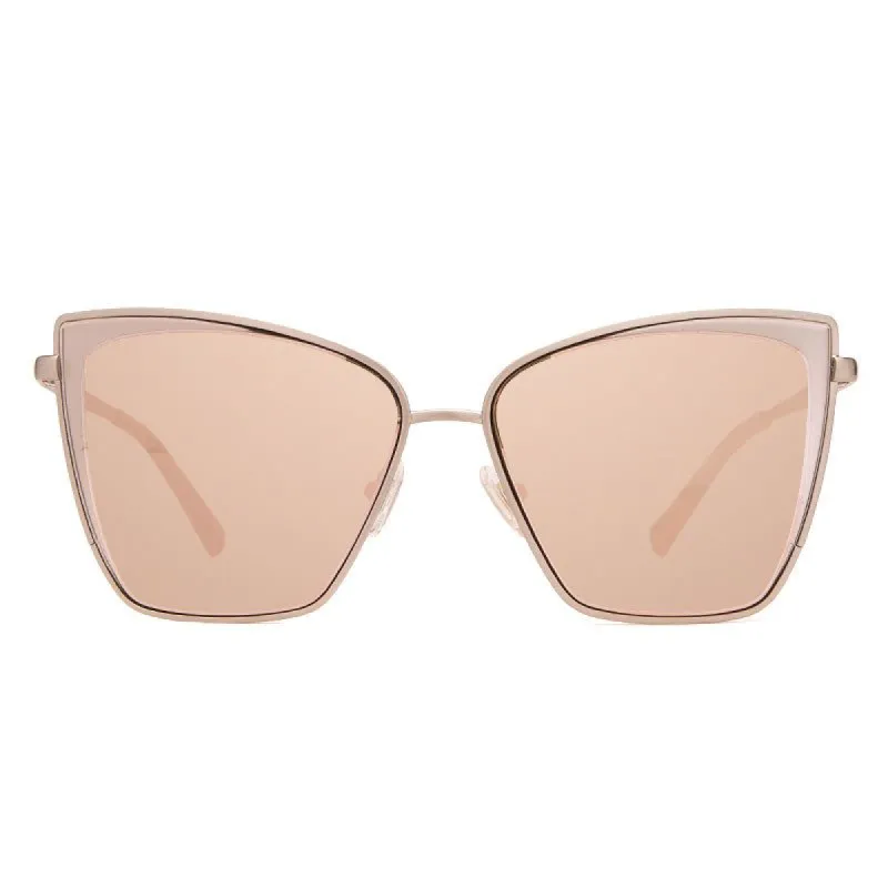 BECKY - BRUSHED SILVER + TAUPE FLASH SUNGLASSES sold by Diff Eyewear
