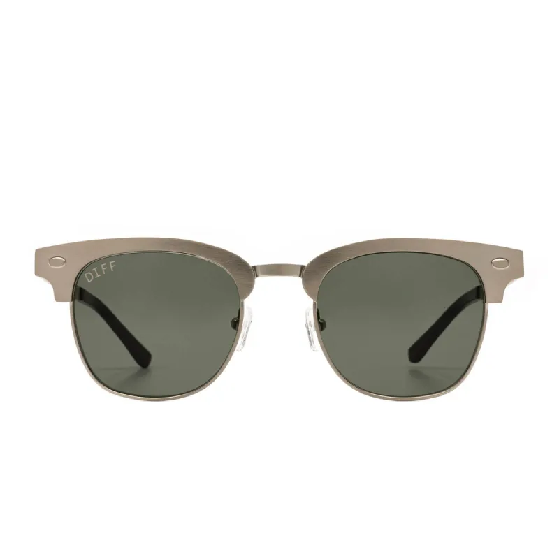 EMMETT - BRUSHED SILVER + G15 SUNGLASSES sold by Diff Eyewear