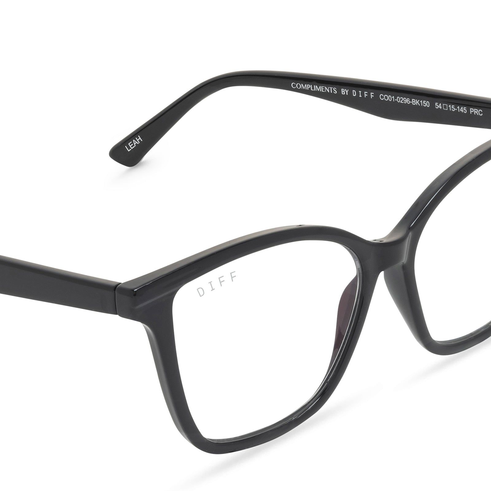 LEAH - BLACK + CLEAR GLASSES sold by Diff Eyewear product image thumbnail 4