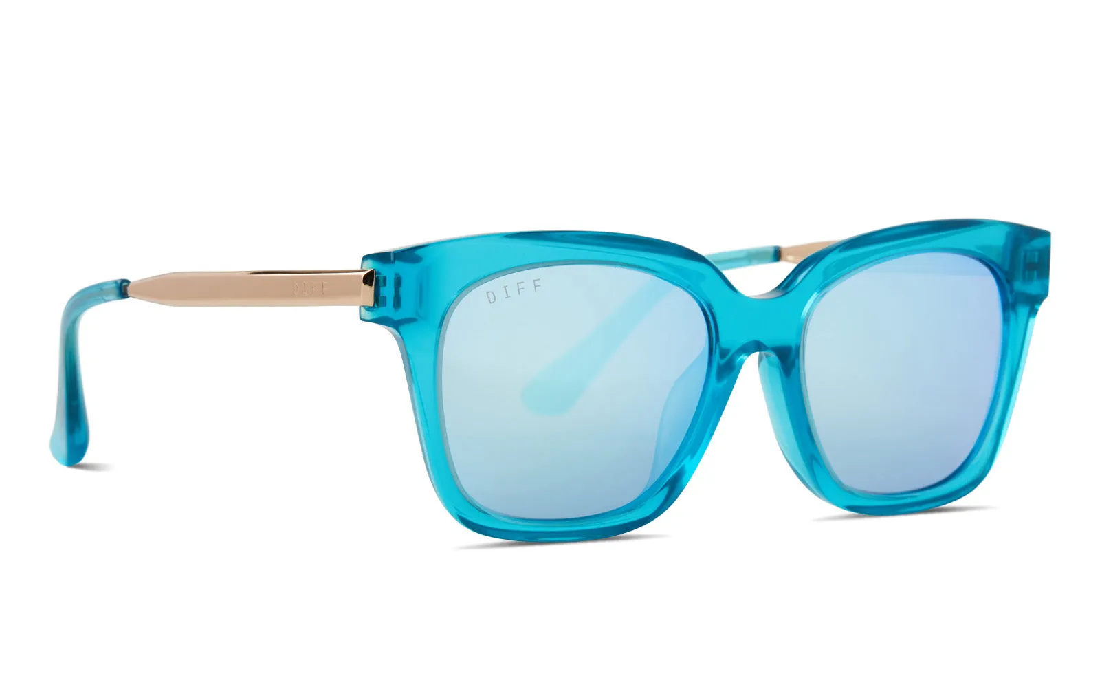BELLA XS - TURQUOISE ICE CRYSTAL + TEAL MIRROR SUNGLASSES sold by Diff Eyewear product image thumbnail 2